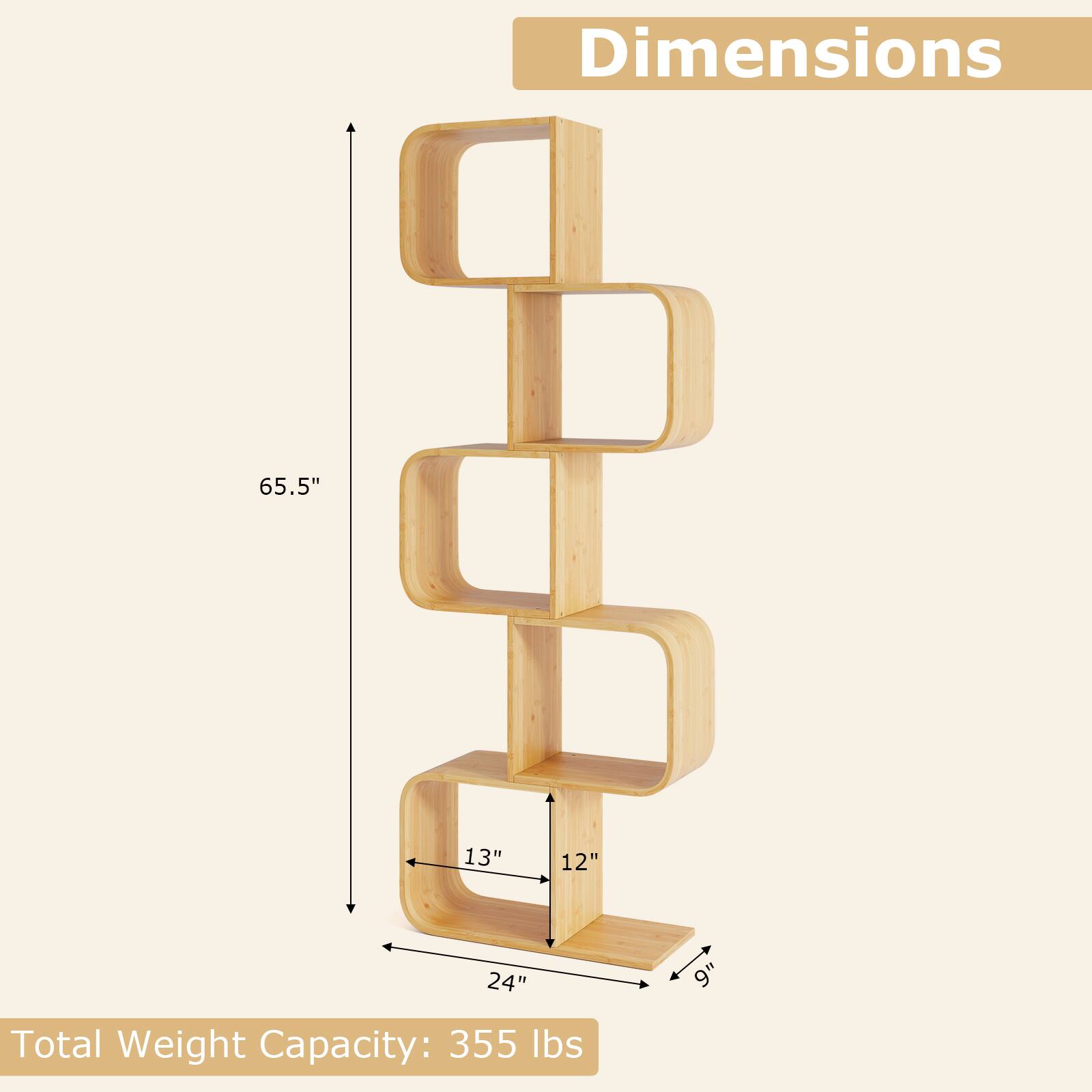 Dimensions: 65.5", 13", 12", 24", 9"

Total Weight Capacity: 355 lbs