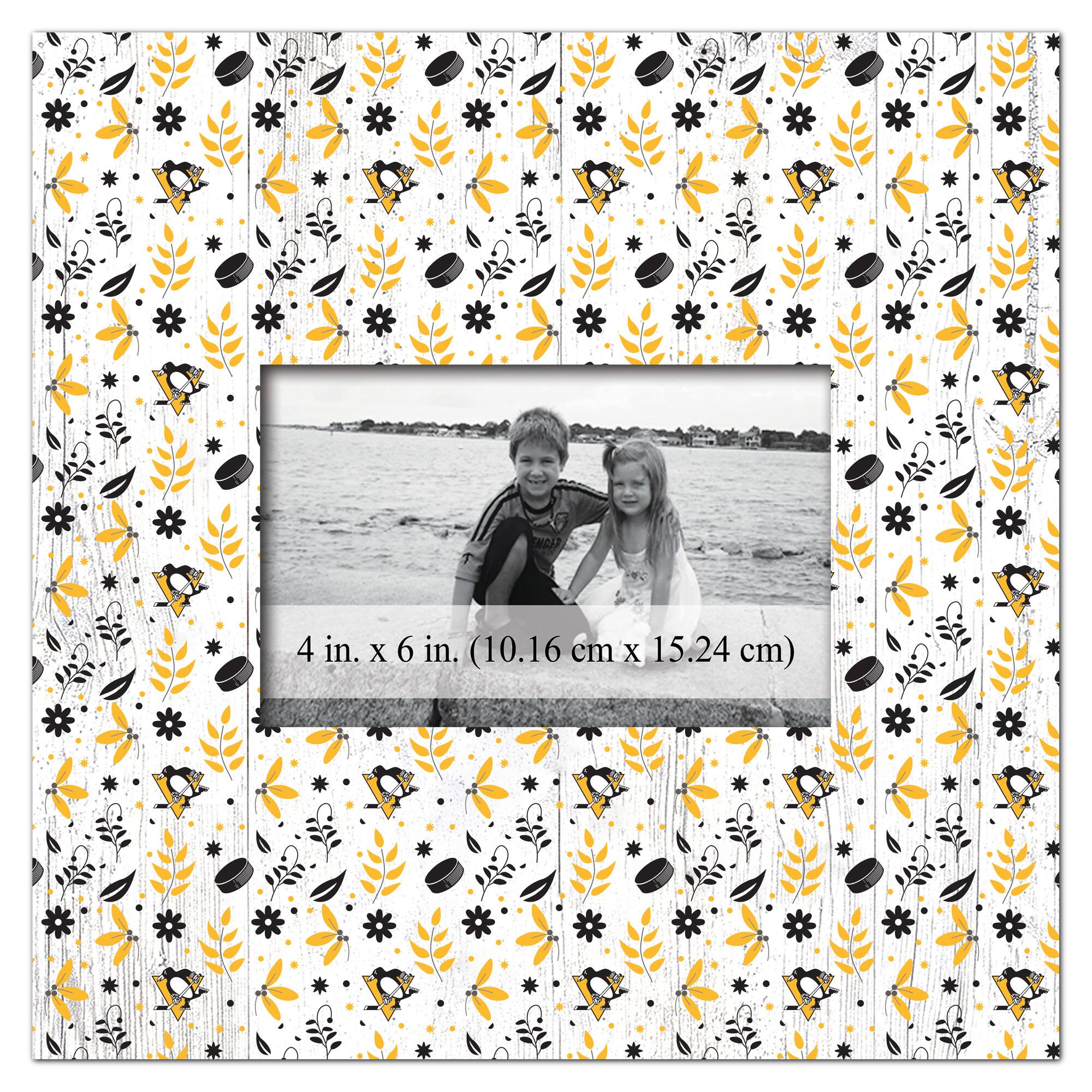Pittsburgh Penguins 10'' x 10'' Floral Pattern Frame