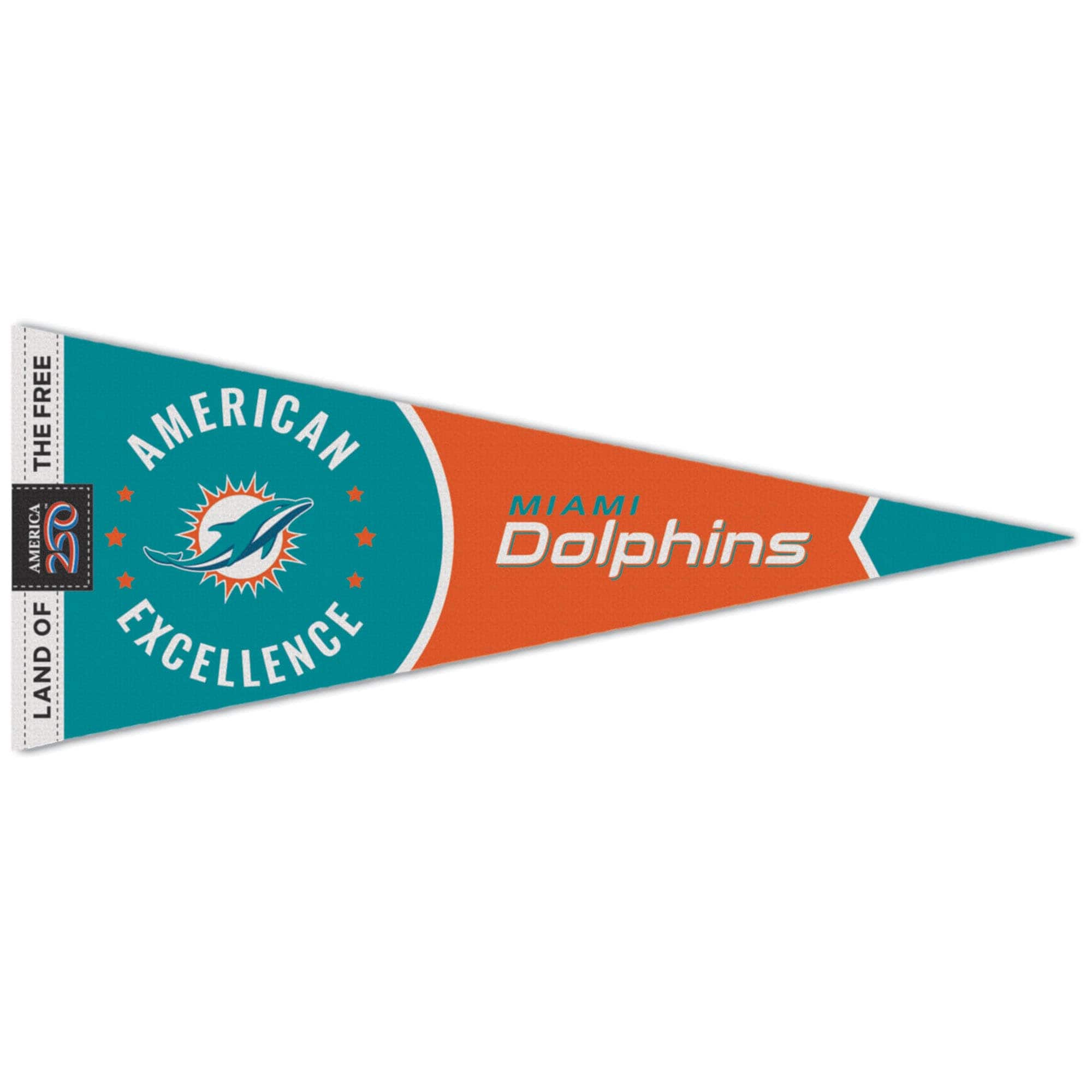 "WinCraft - Miami Dolphins 12"" x 30"" America 250 Premium Pennant - Multicolor" price history on PriceWatchPro