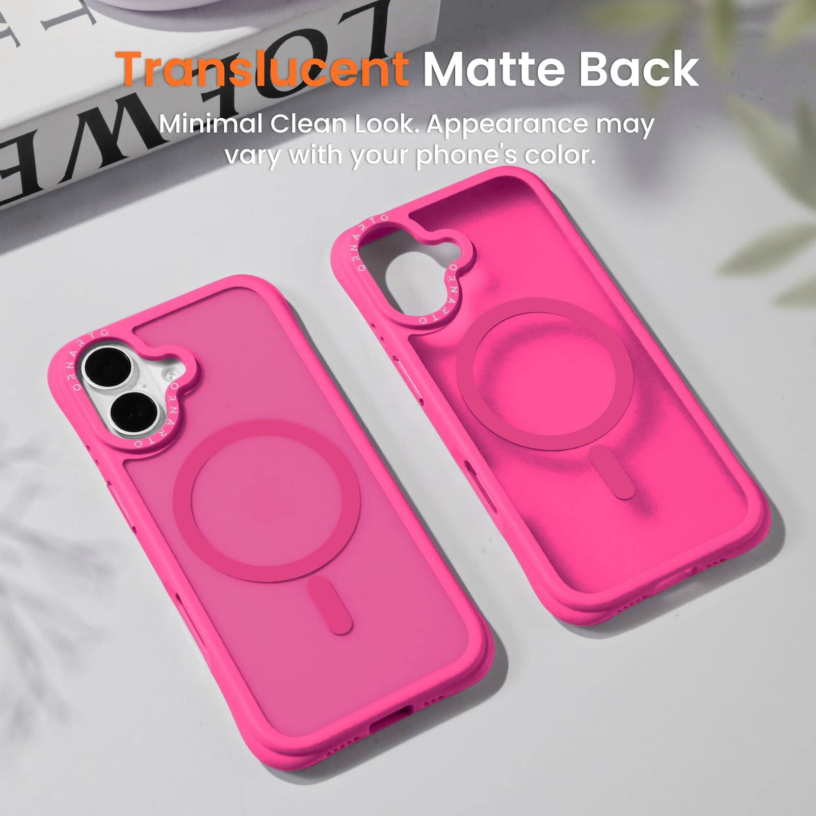 Translucent Matte Back  
Minimal Clean Look. Appearance may vary with your phone's color.