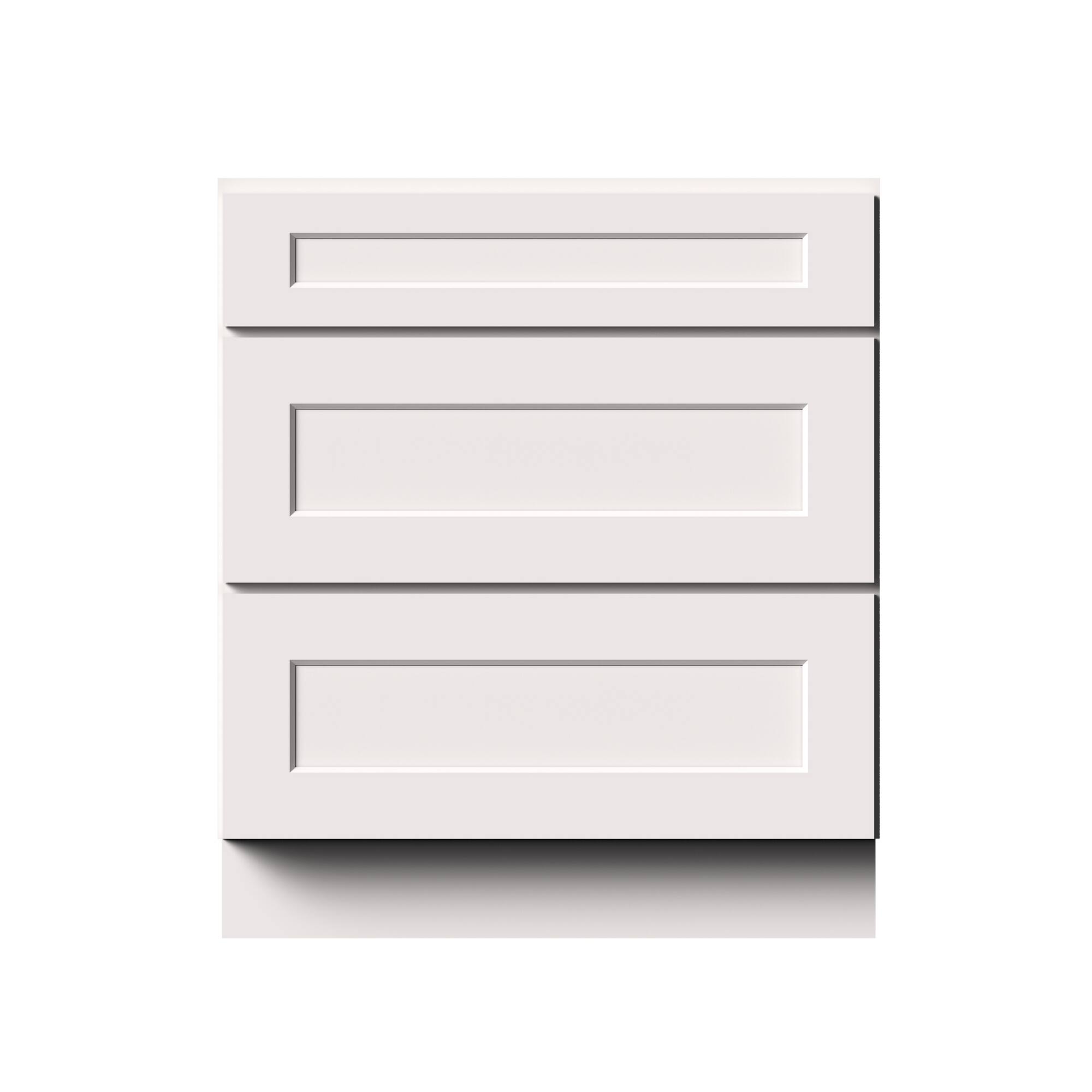 Alt View 1. Boyel Living - 30-in W x 34.5-in H x 24-in D Shaker RTA Kitchen 3-Drawer Base Cabinet with Soft-Close Drawers - White Shaker.