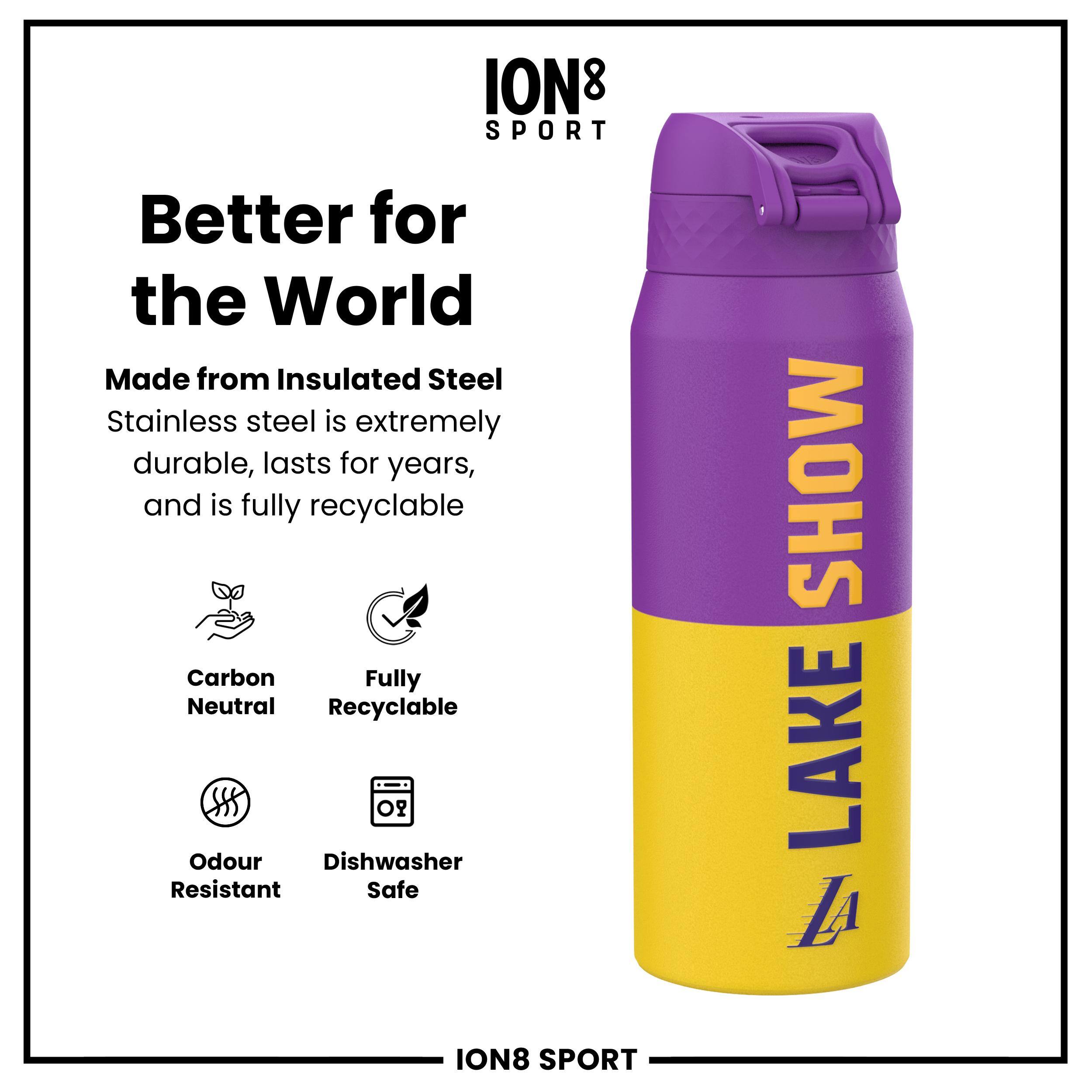 ION8 SPORT  
Better for the World  
Made from Insulated Steel  
Stainless steel is extremely durable, lasts for years, and is fully recyclable  
Carbon Neutral  
Fully Recyclable  
Odour Resistant  
Dishwasher Safe  
SHOW LAKE  
ION8 SPORT