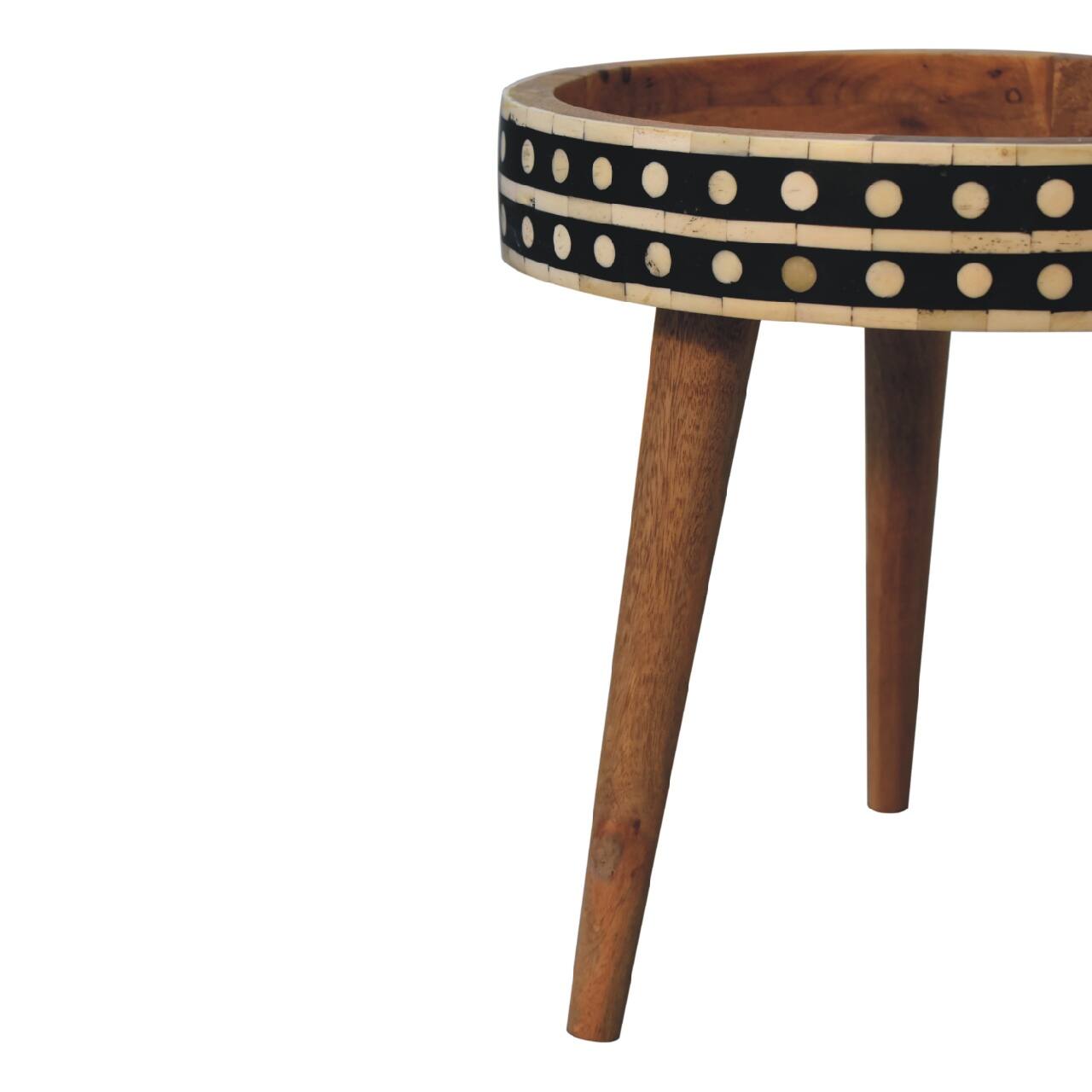 Left. Artisan Furniture - Artisan Furniture Solid Wood Mini Pattern Nordic End Table, Brown - Brown.
