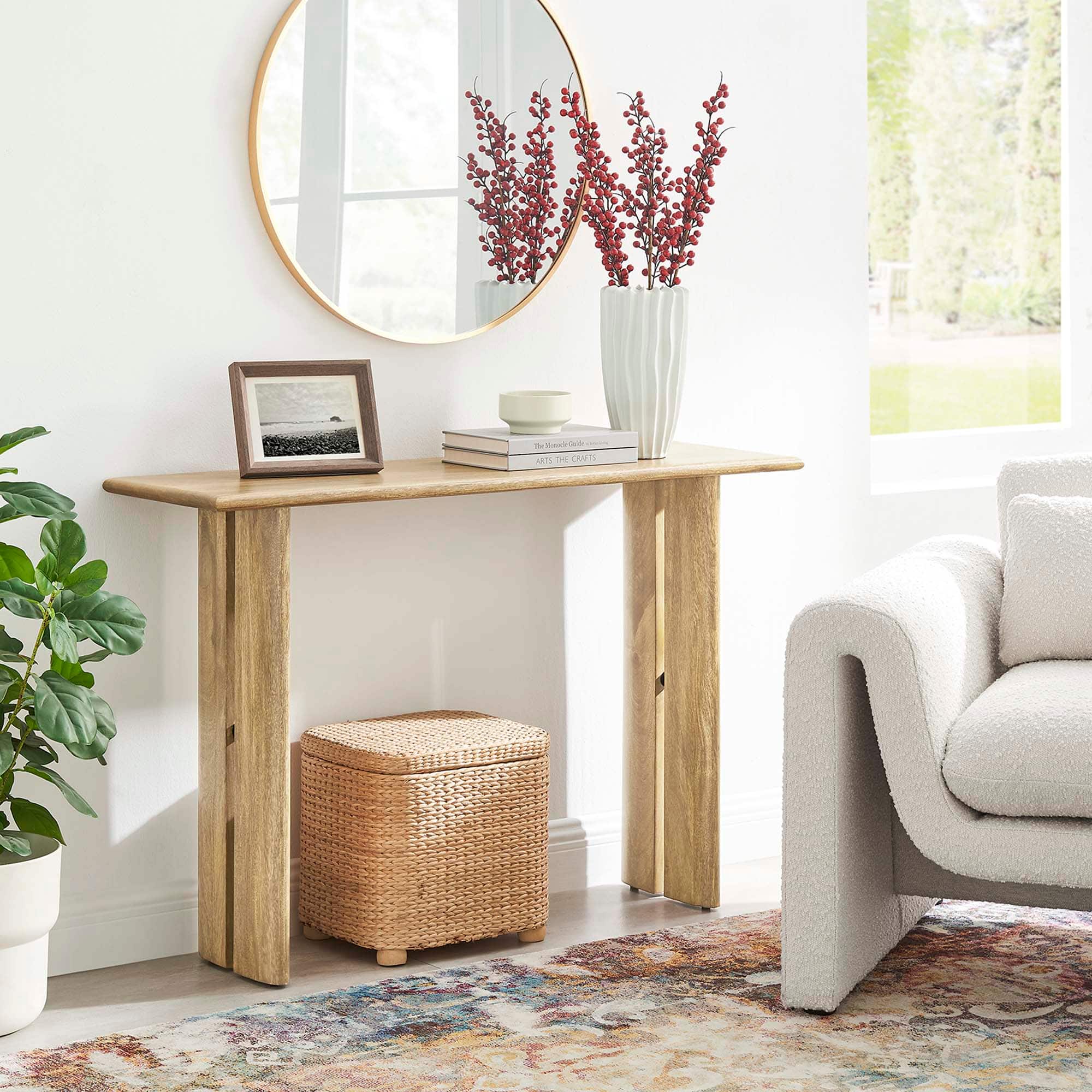 Amistad Wood Console Table by Modway - Oak
