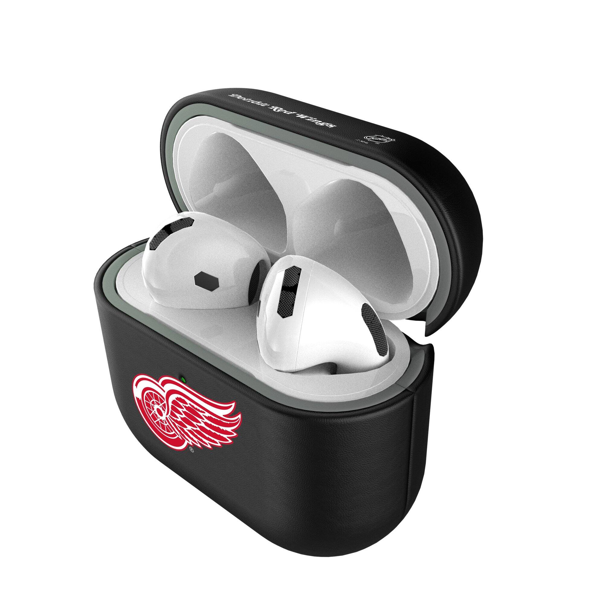 Alt View 3. Keyscaper - Detroit Red Wings Detroit Red Wings Insignia AirPods 4th Generation Case Cover - No Size - Black.