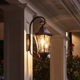 Hivvago - Outdoor Farmhouse Solar Wall Light Finish - 150 Lumens - Black