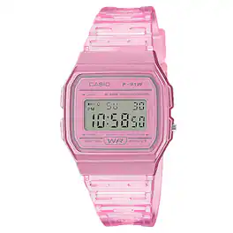 Casio - Men's Transparent Digital Watch - F-91WS-4CF - Pink