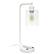 Front. Lalia Home - Modern Iron Desk Lamp with Glass Shade and USB Charging - White.