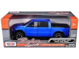 2019 RAM Rebel 1500 Crew Cab Pickup Truck Blue Metallic "American Classics" Series 1/24-1/27 Model Car by Motormax