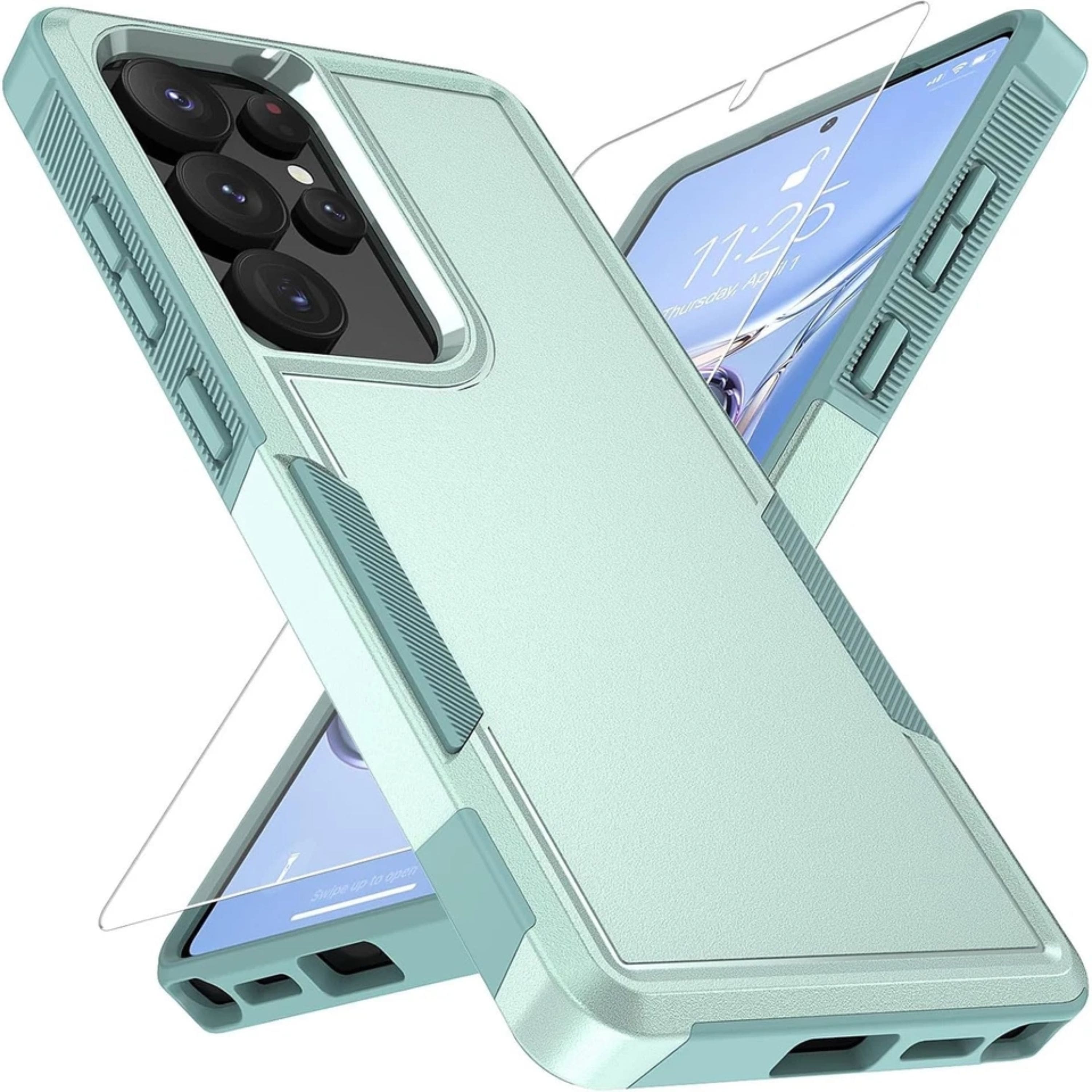 Kitcheniva - Phone Cover Shockproof Plus Tempered Glass For Samsung Galaxy S25 Ultra - Teal price history on PriceWatchPro