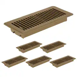 Unique Bargains - 4x10 Inch Floor Vent Covers, 6pcs Heavy Duty Metal Walkable Air Vent Covers, Adjustable Air Supply Lever for Home Office - Black