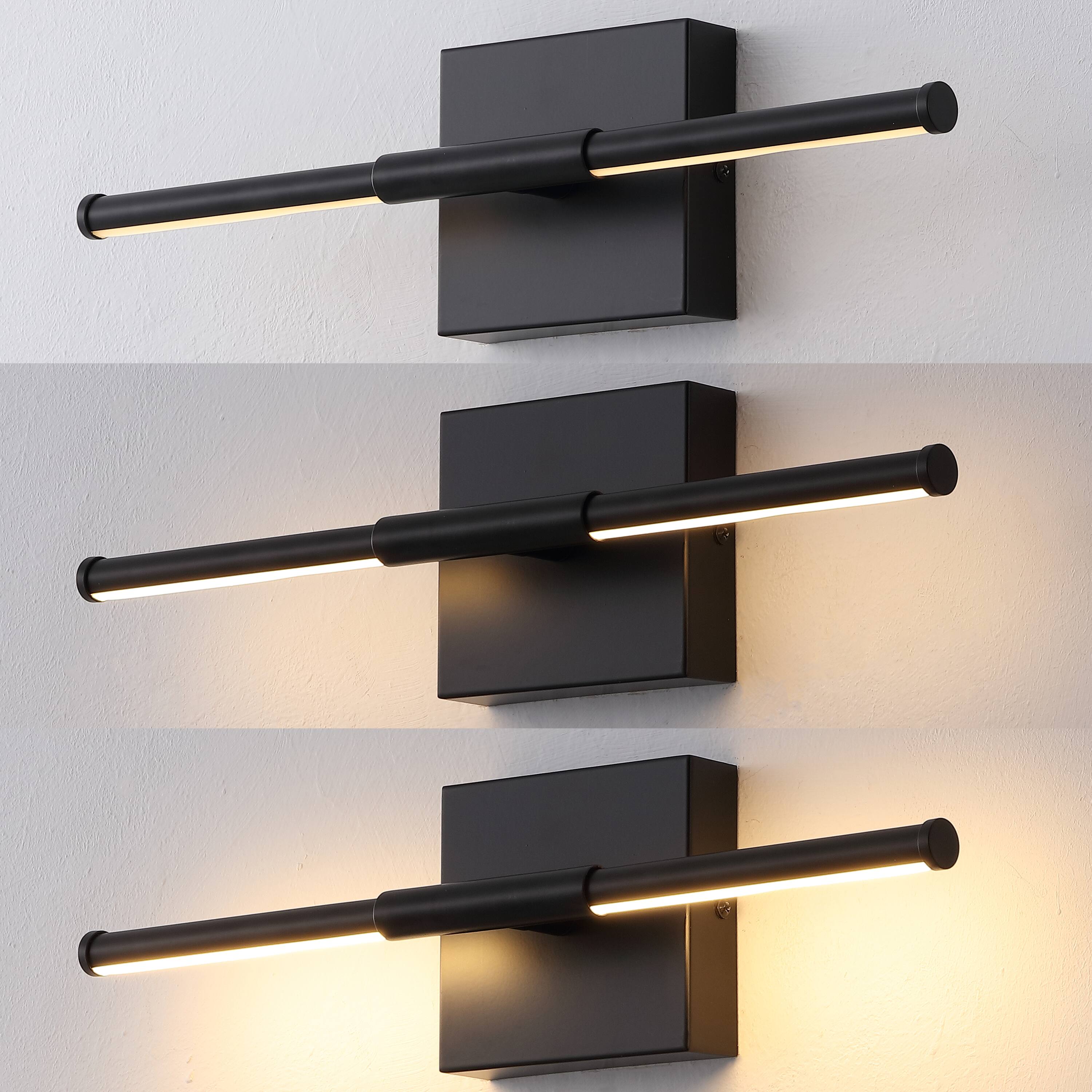 Alt View 8. Jonathan Y - McKenna 16.25" Modern Minimalist Dimmable Integrated LED Metal Wall Sconce, Black - Black.
