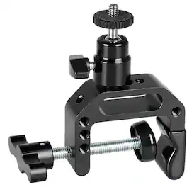 CAMVATE - C Clamp w/Mini Ball Head Mount, Black Locking Knob, 4 Lbs Capacity