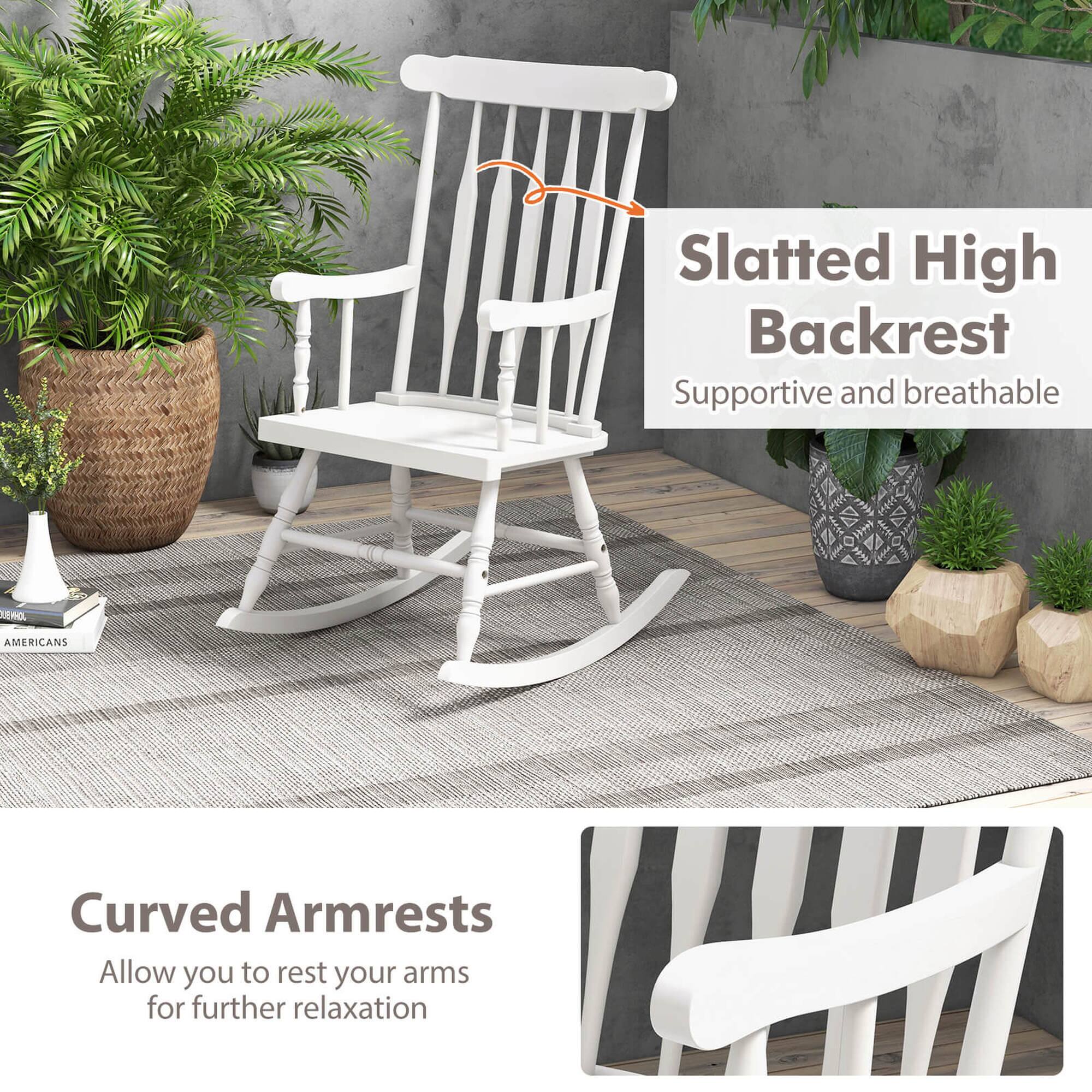 Slatted High Backrest  
Supportive and breathable  

Curved Armrests  
Allow you to rest your arms for further relaxation