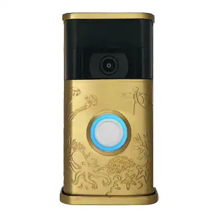 Front. Michael Healy - Coastal Video Doorbell Cover (Ring 2nd Gen) - Satin Brass.