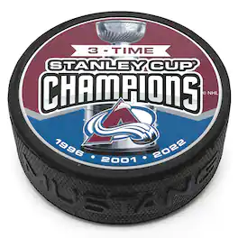 Mustang Drinkware - Colorado Avalanche Three-Time Stanely Cup Champions Puck - Multicolor