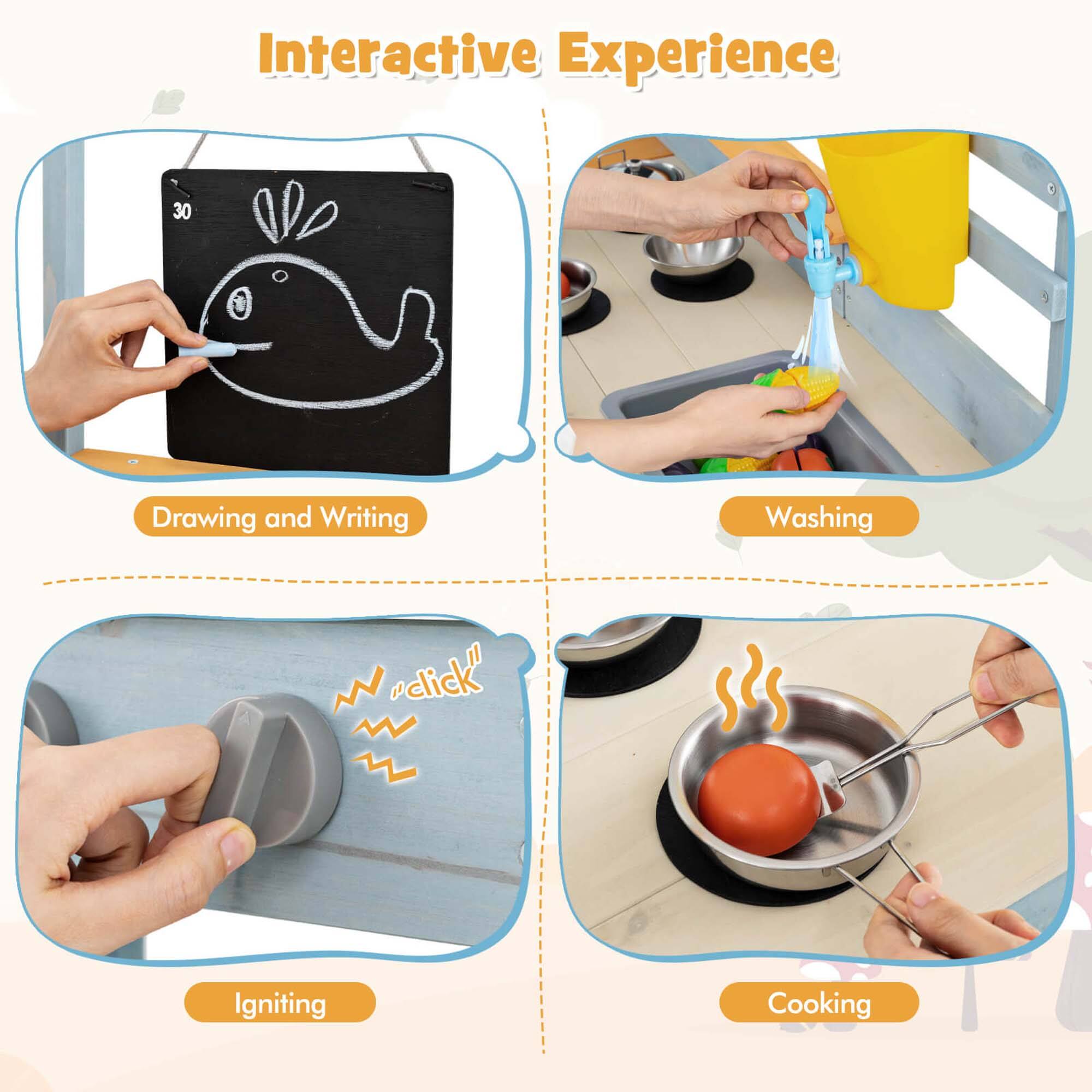 Interactive Experience

- Drawing and Writing
- Washing
- Igniting
- Cooking