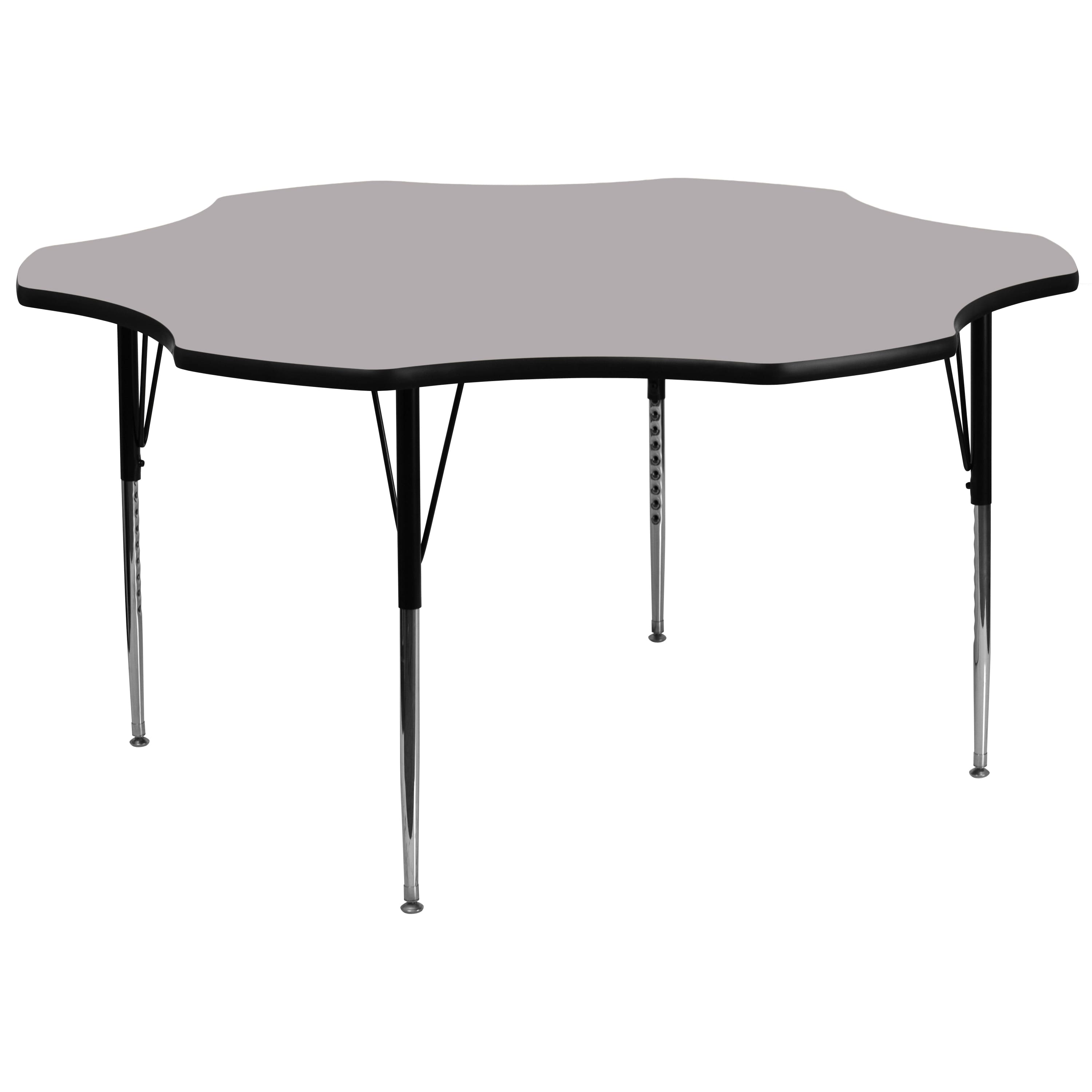 Flash Furniture - Wren 60'' Flower Grey Thermal Laminate Activity Table - Standard Height Adjustable Legs - Gray price history on PriceWatchPro