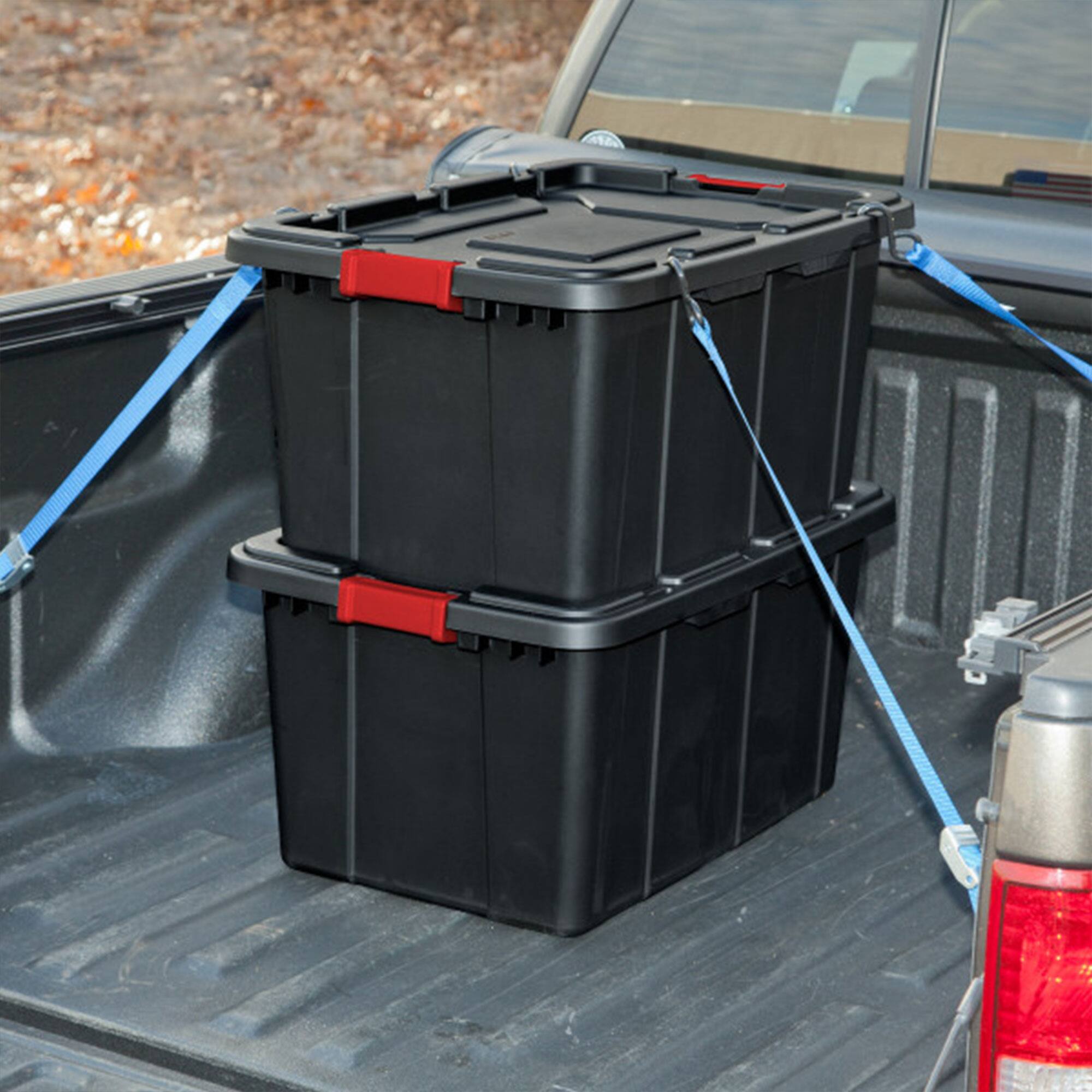 Alt View 5. Sterilite - Sterilite 27 Gallon Durable Rugged Industrial Totes with Red Latches, 12 Pack.