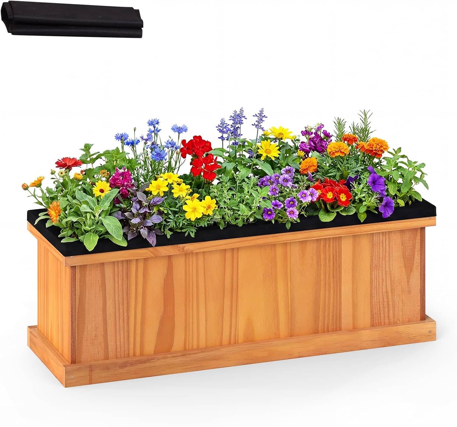 Gymax - Wood Raised Garden Bed w/ Drainage Holes & Liner for Growing Flowers Herbs - Orange price history on PriceWatchPro