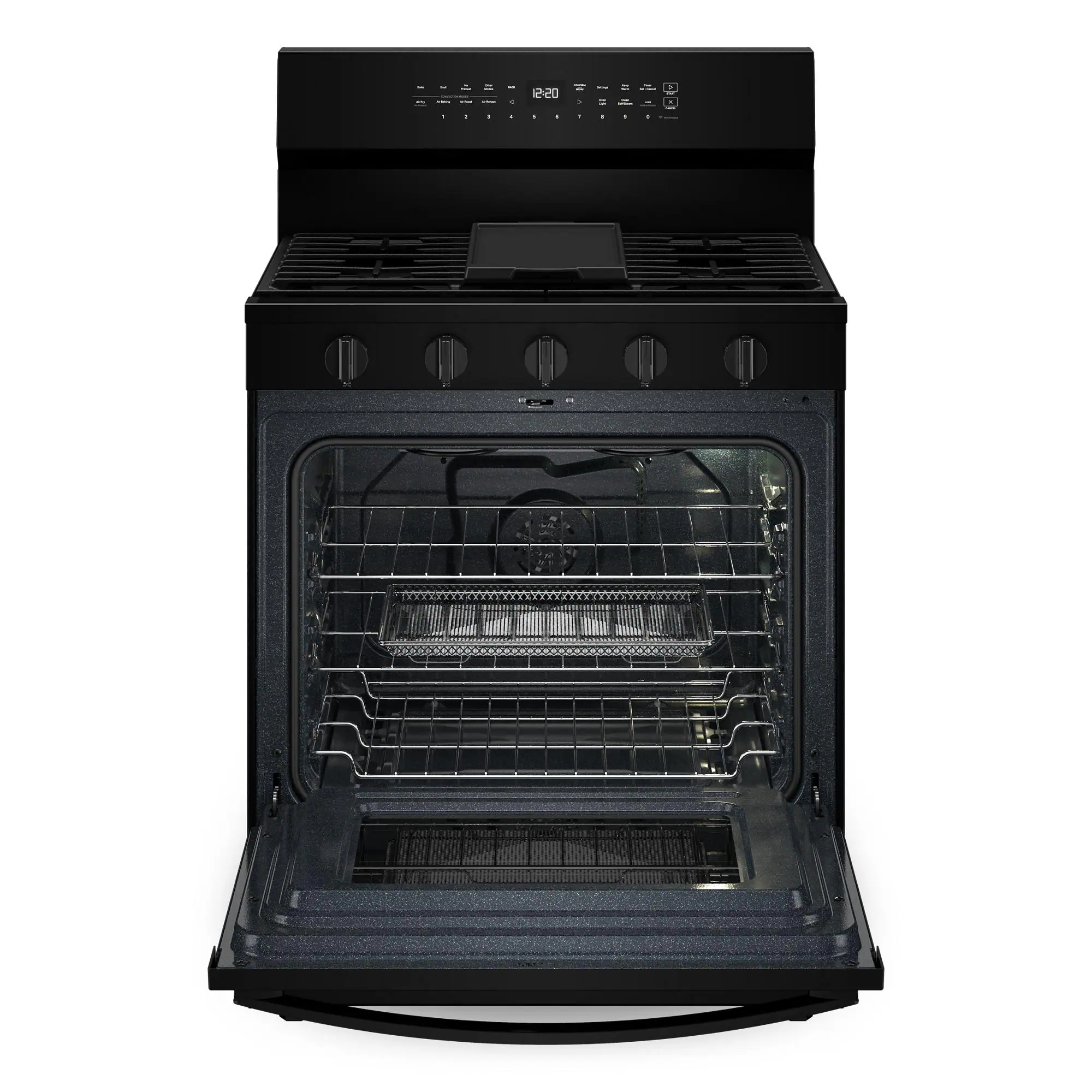 Alt View 1. Whirlpool - 5.0 Cu. Ft. Freestanding Gas Range with Air Cooking Technology - Black.