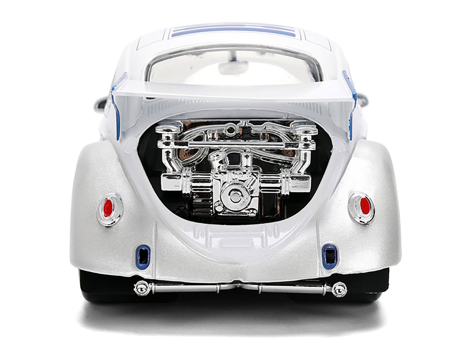 Alt View 5. Jada - 1959 Volkswagen Drag Beetle White with Graphics and R2-D2 Figure "Star Wars" Franchise 1/24 Diecast Model Car by Jada - Multicolor.
