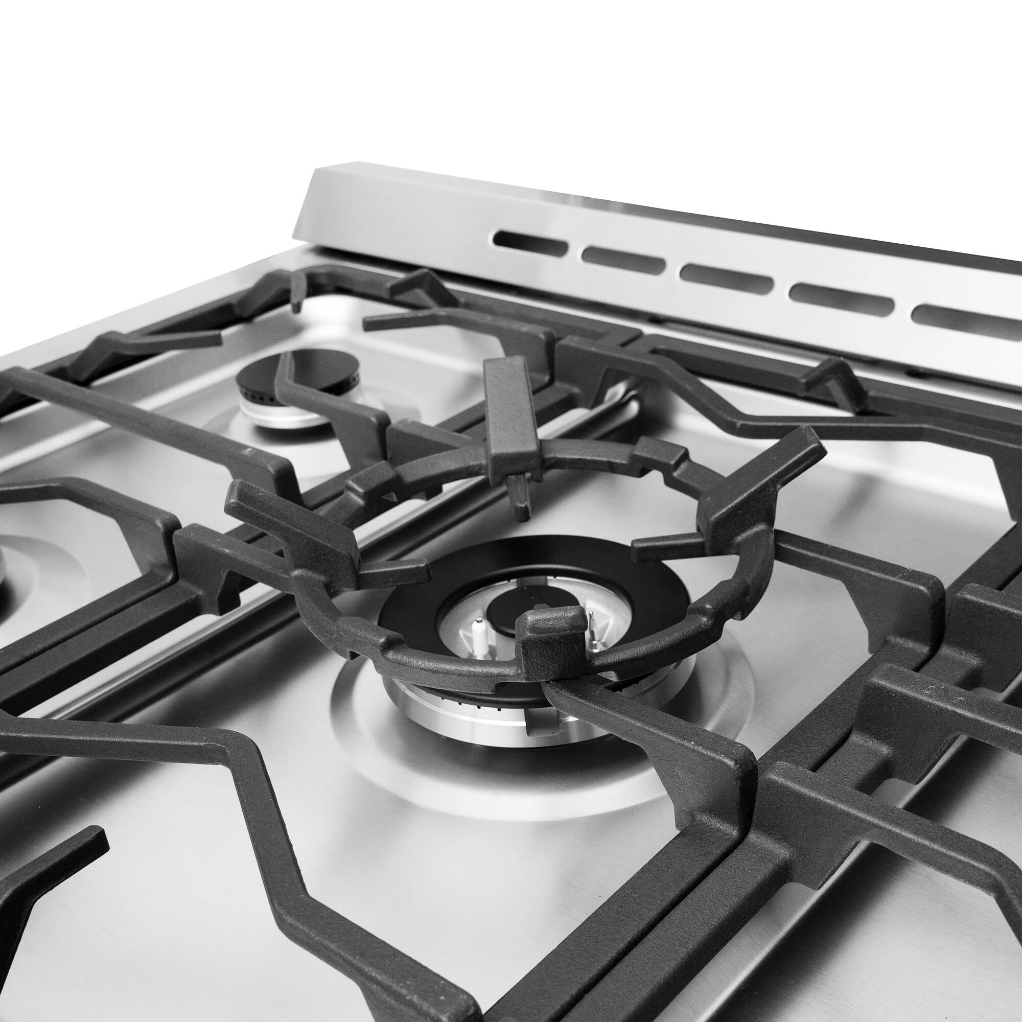 Alt View 8. COSMO - COS-965AGC 36 in. Nebula Collection 3.8 cu. ft. Gas Range, 5 Burners, Rapid Convection Oven, Cast Iron Grates - Stainless Steel.