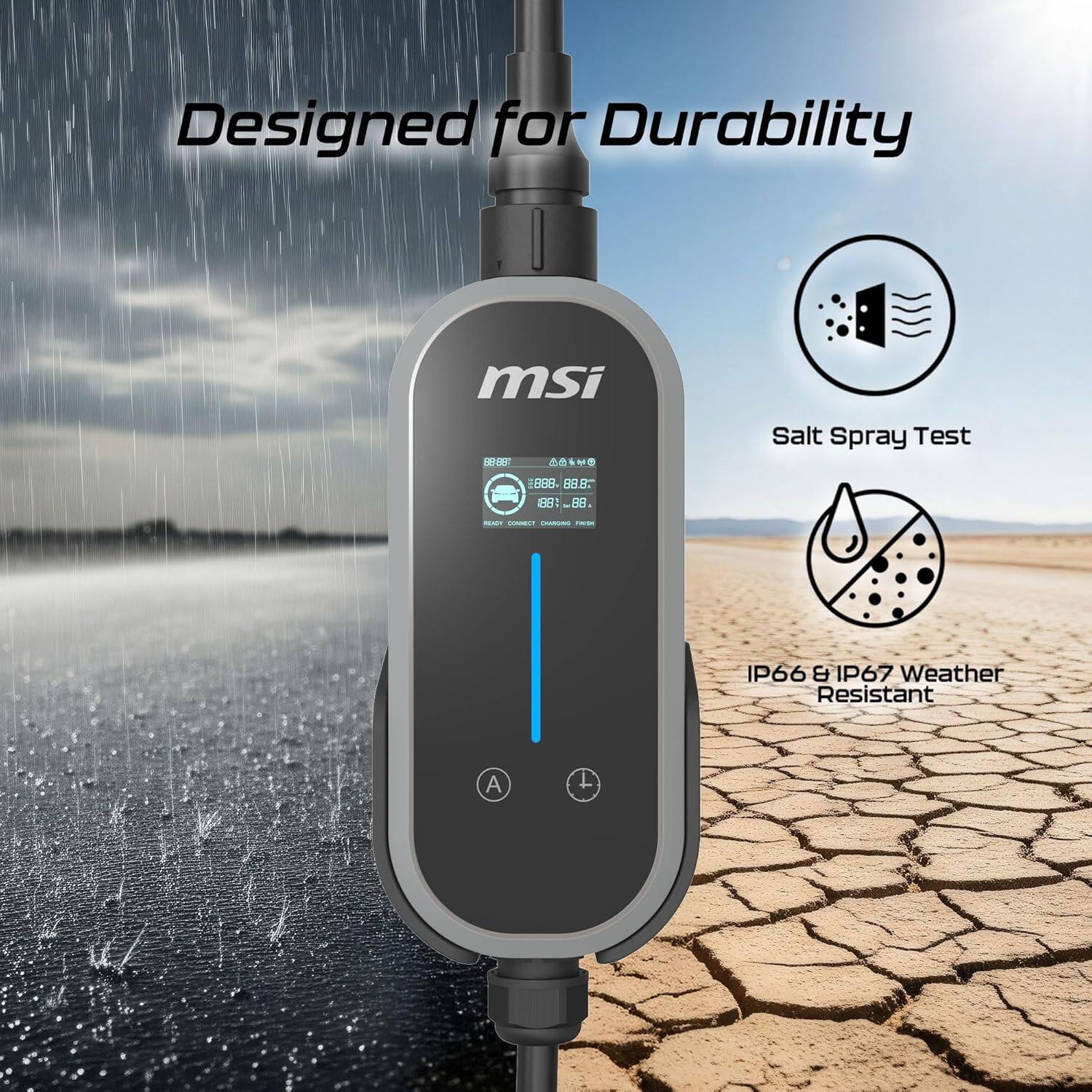 Designed for Durability

Salt Spray Test

IP66 & IP67 Weather Resistant