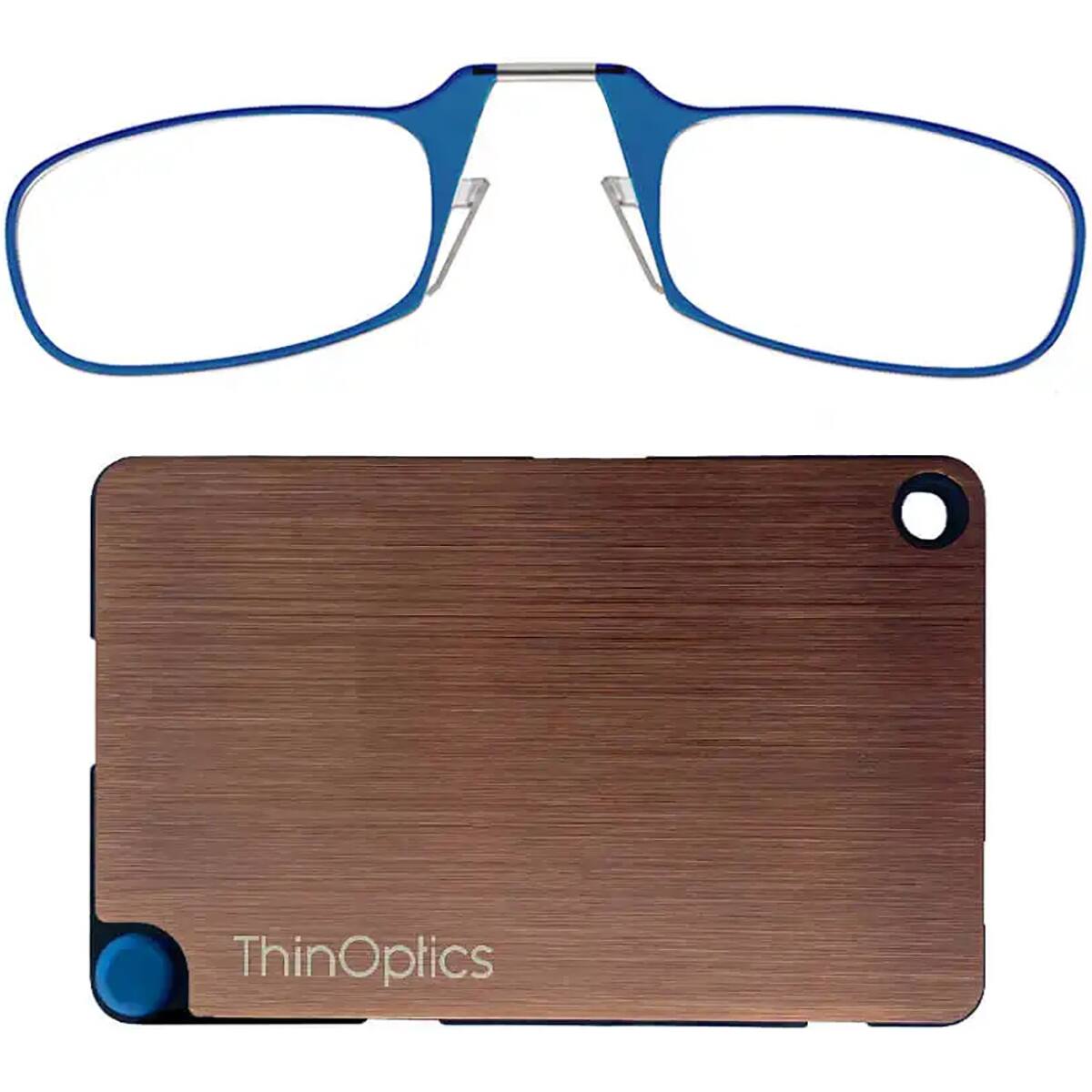 Front. ThinOptics - ThinOptics Readers with Wallet - 2.00 - Blue Frame, Rose Gold Wallet - Blue/Rose Gold.