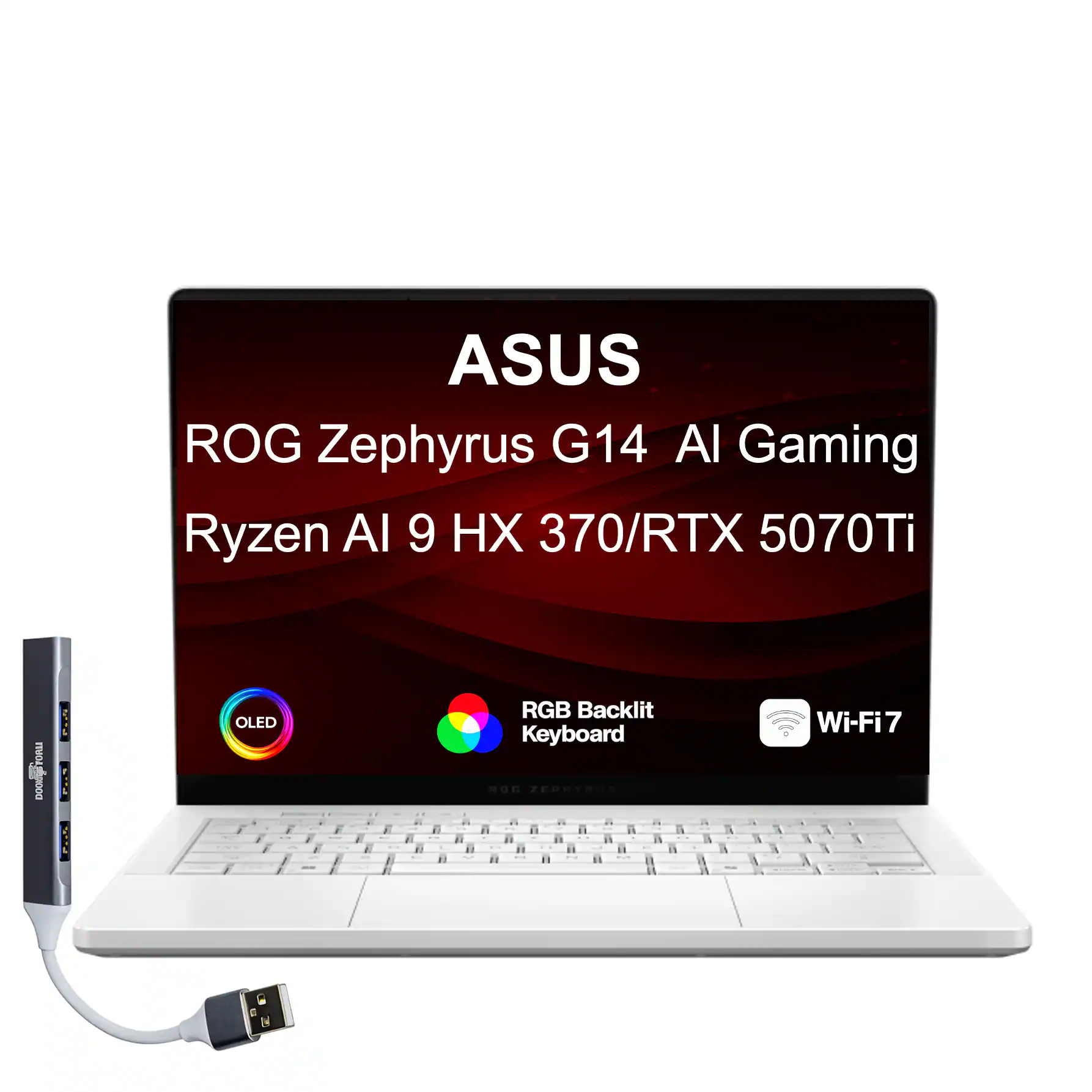 ASUS ROG Zephyrus G14 AI Gaming Ryzen AI 9 HX 370/RTX 5070Ti  
OLED  
RGB Backlit Keyboard  
Wi-Fi 7
