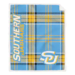 Pegasus - Southern University Jaguars 50" x 60" Playmaker Plaid Ultra Cozy Sherpa Throw - Multicolor