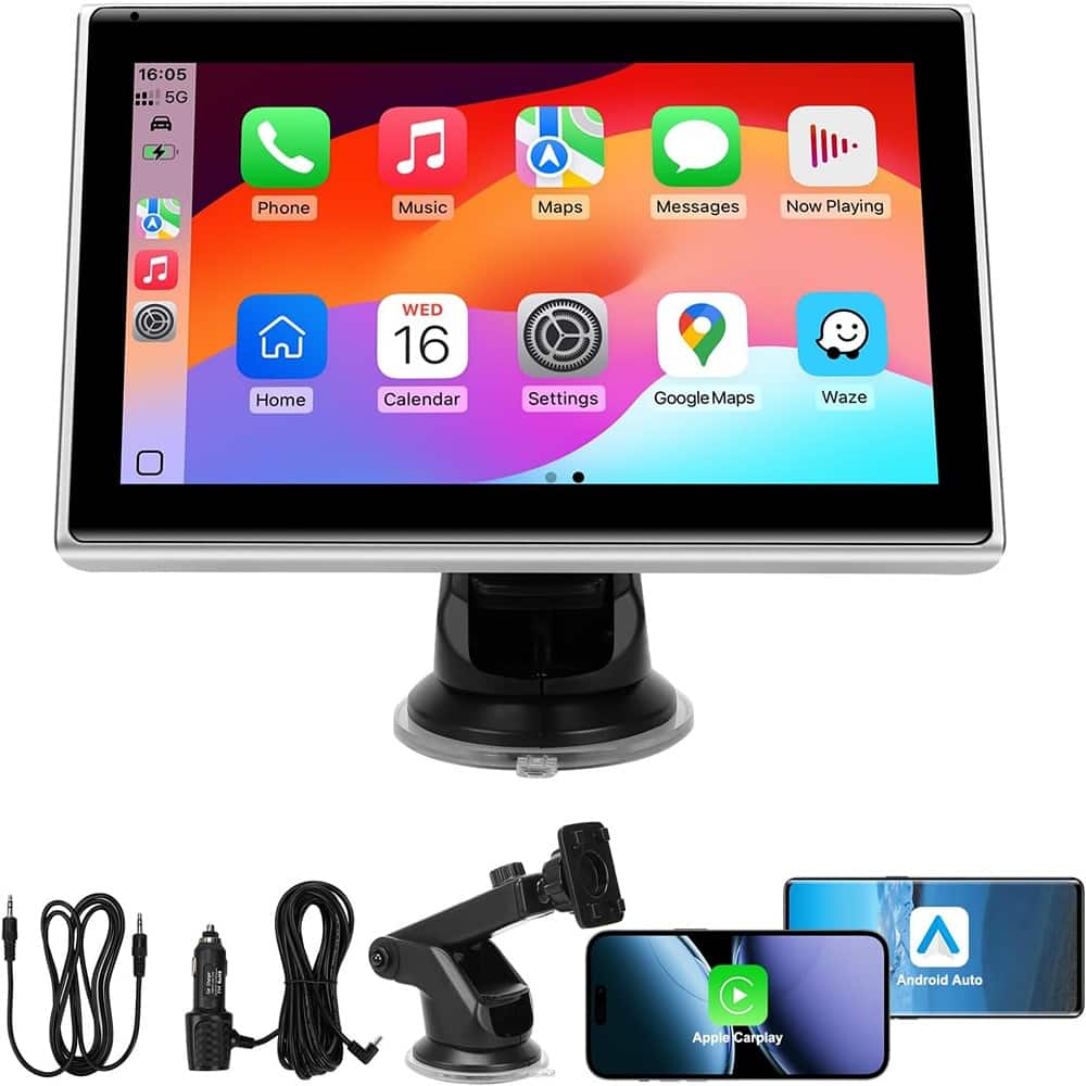RTMB - 7 portable wireless car screen features voice control, GPS navigation