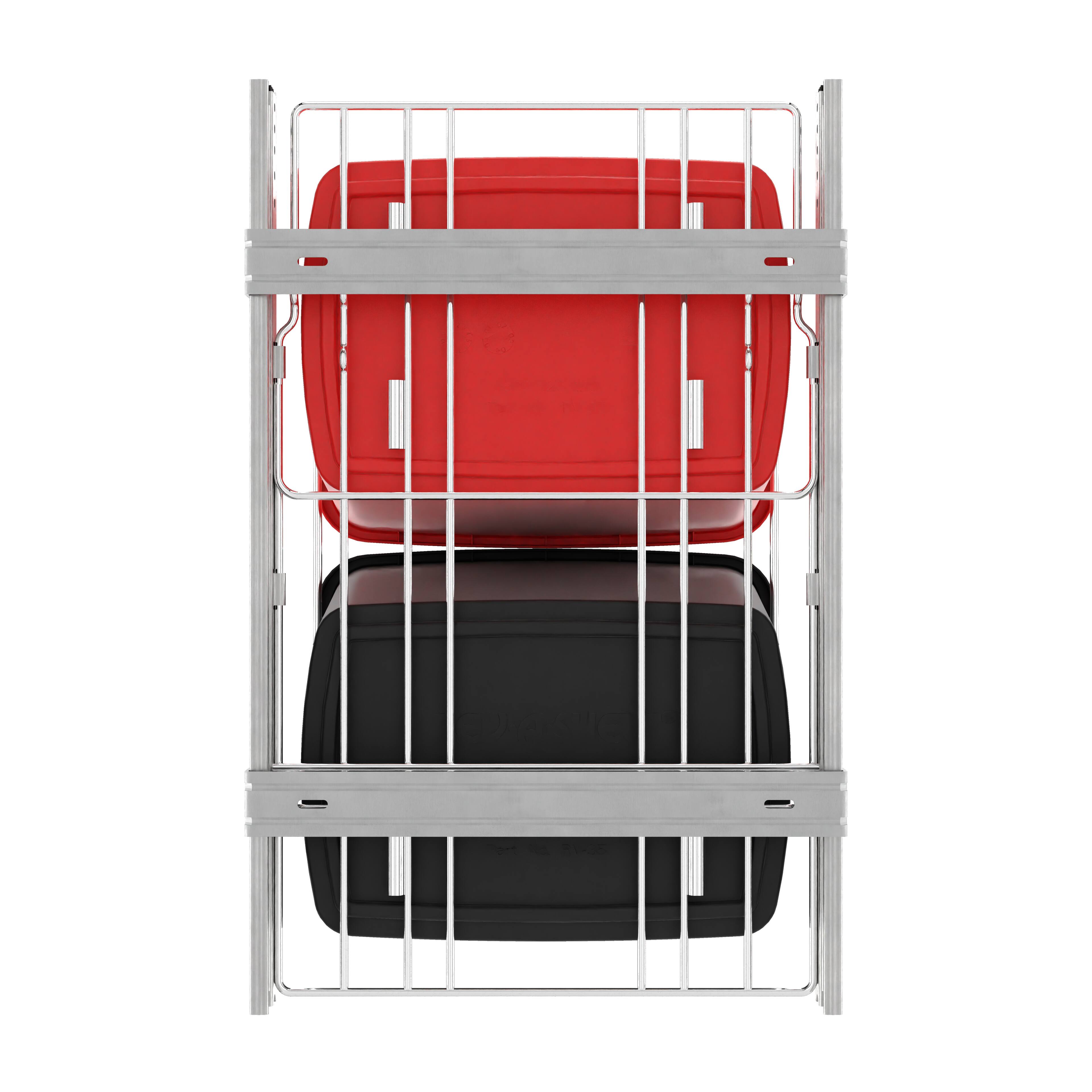 Alt View 7. Rev-A-Shelf - Rev-A-Shelf Double Pullout Trash Can 35 qt. for Kitchen, Red, RV-18KD-1618C-S - Red/Black.