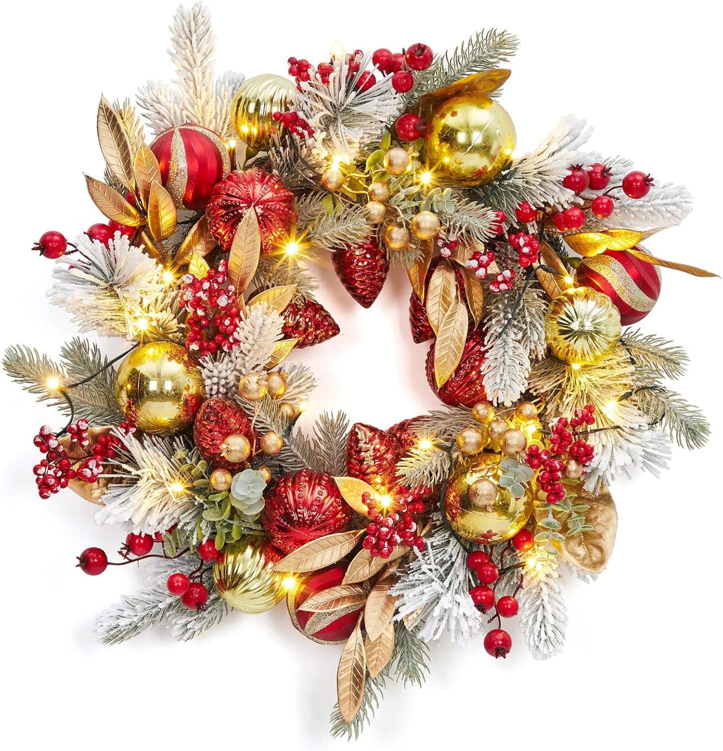 Jojoka - 24 Inch Christmas Wreath for Grand Entryway and Entrance Displays - Green