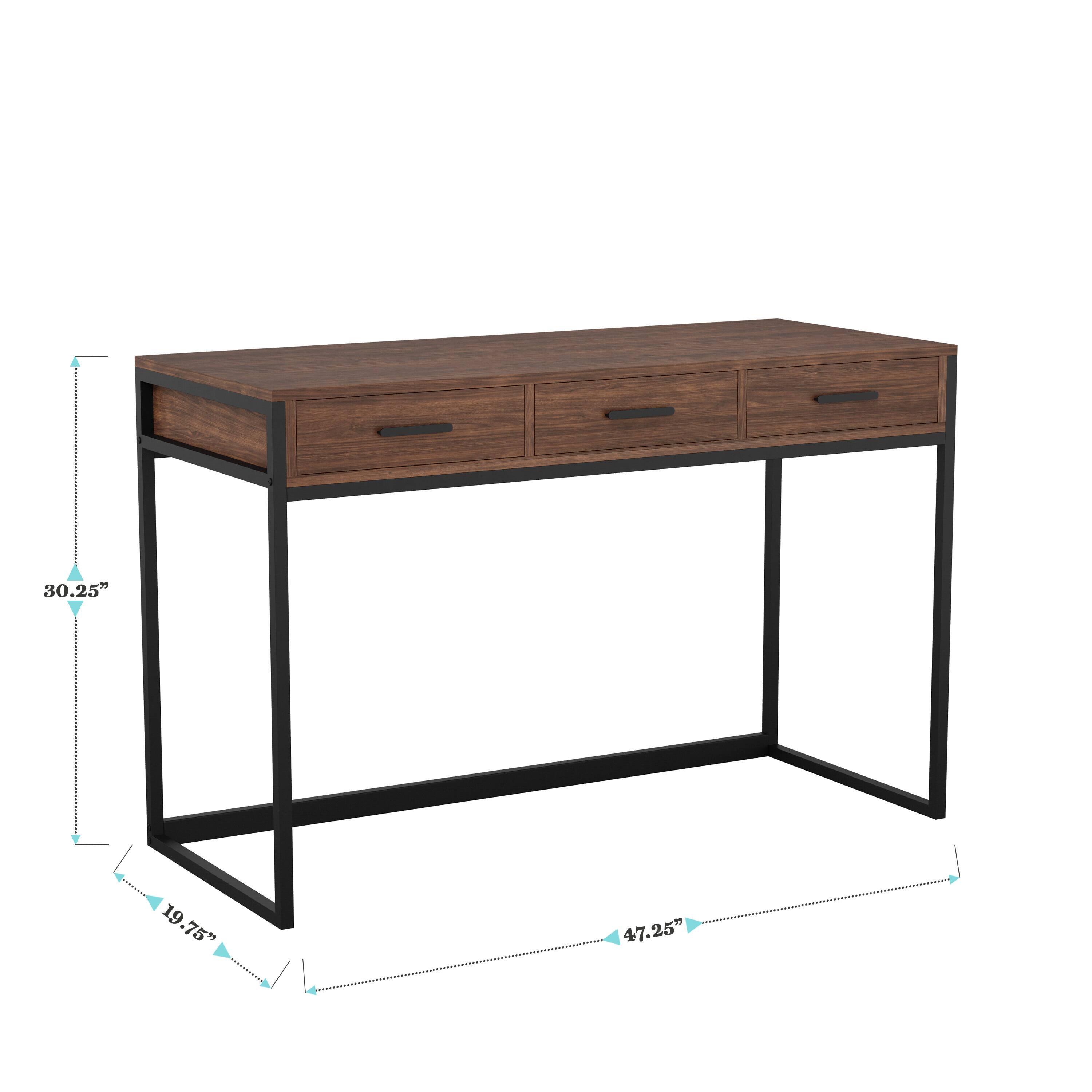 The text on the image reads "30.25" 19.75" 47.25". This information is likely related to the dimensions of the wooden desk.