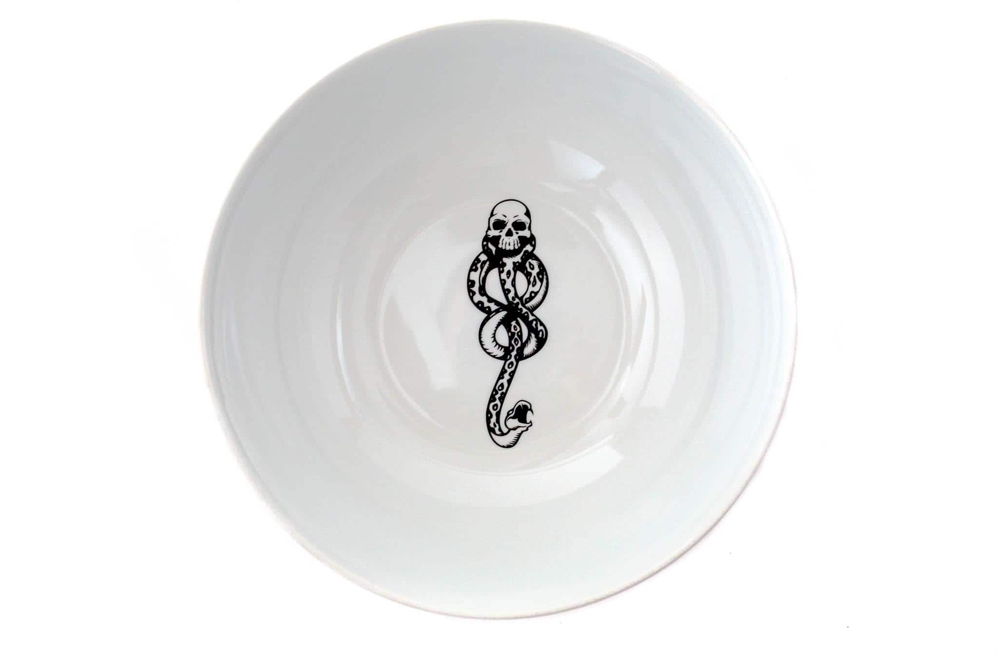 Ukonic - Harry Potter Voldemort Death Eater Ceramic Large Serving Bowl | 10.5-Inch Bowl - White
