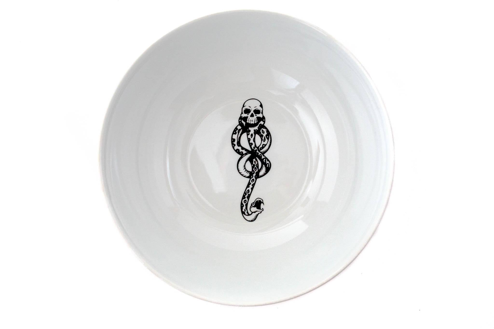 Front. Ukonic - Harry Potter Voldemort Death Eater Ceramic Large Serving Bowl | 10.5-Inch Bowl - White.