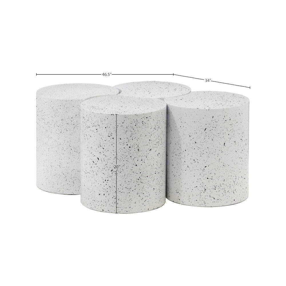Alt View 3. Meridian Furniture - Dimple White Coffee Table - White.