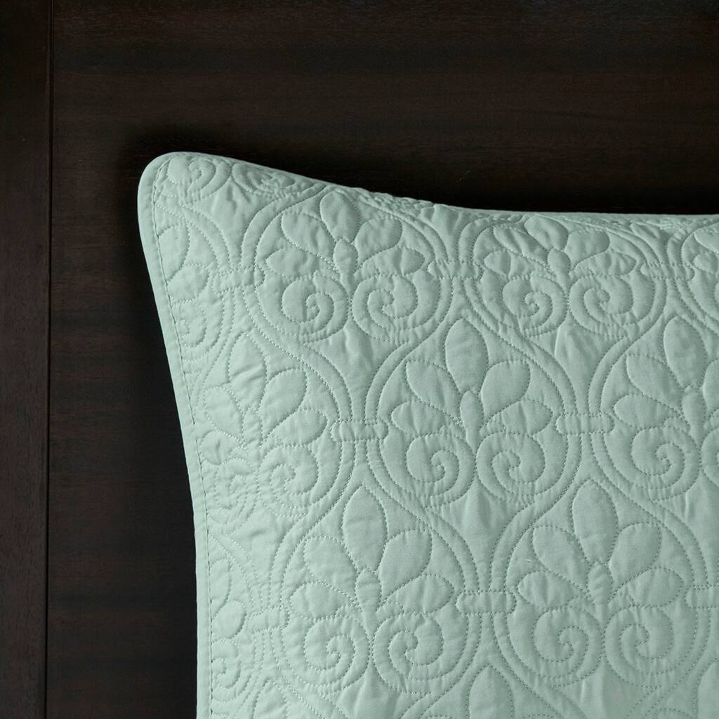 Alt View 3. Gracie Mills - Gracie Mills Sandy Reversible Bedspread Set with Classic Stitch Pattern - Seafoam.