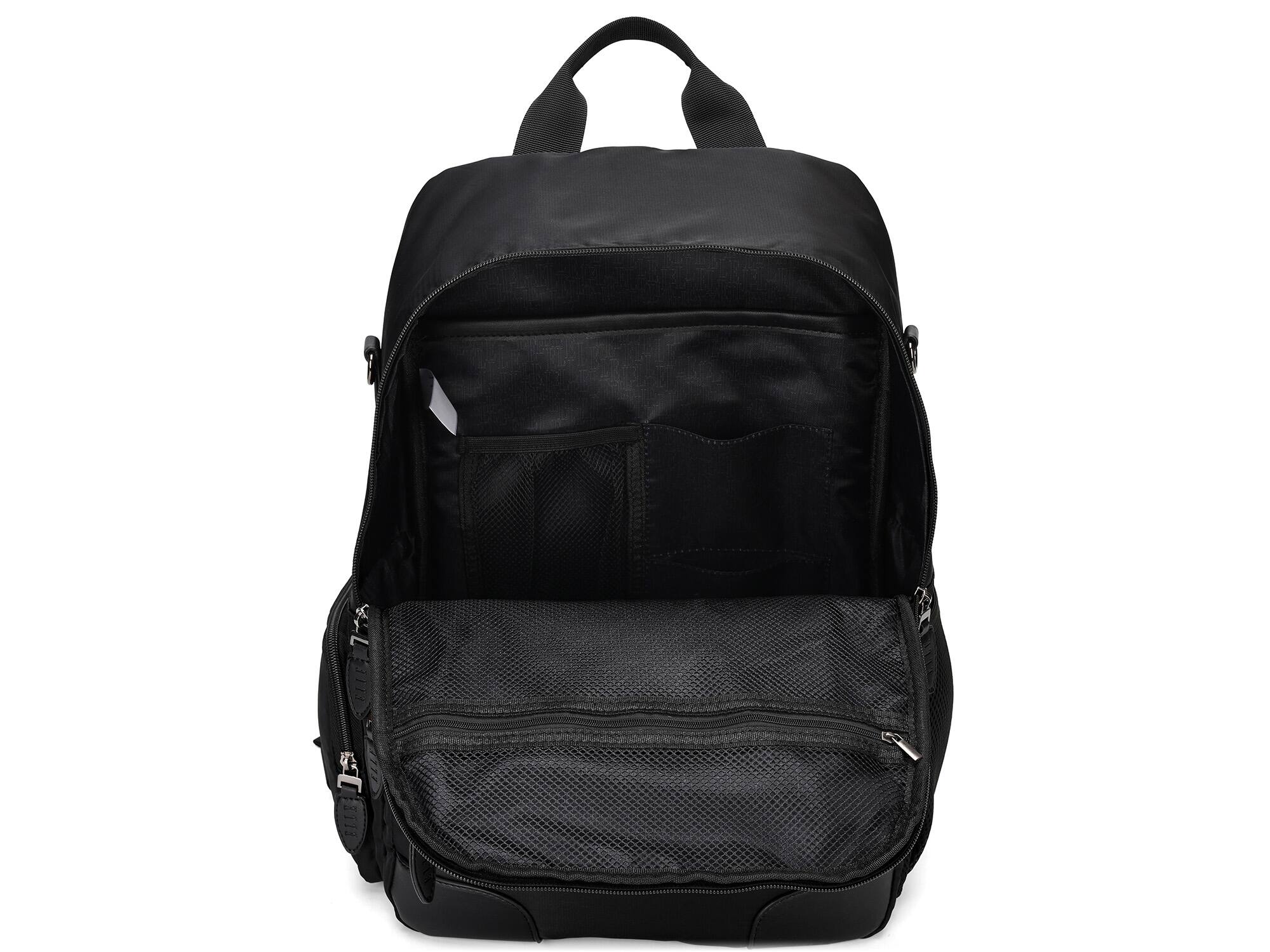 Alt View 2. Elle - ELLE Voyage 20L Twill and Vegan Leather Backpack - Black - Black.