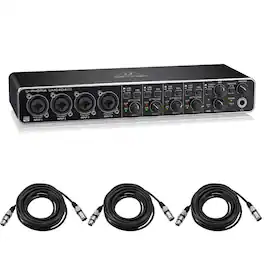Behringer - U-PHORIA UMC404HD Audiophile 4x4, USB Audio/MIDI Interface with MIDAS Mic Preamplifiers - With 10' Stereo