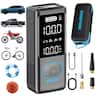 AVAPOW - Tire Inflator Portable Air Compressor, 150 PSI Cordless Car/Motorcycle/Bike Pump with Gauge, 3.7″ LCD, Auto-Off - Gray