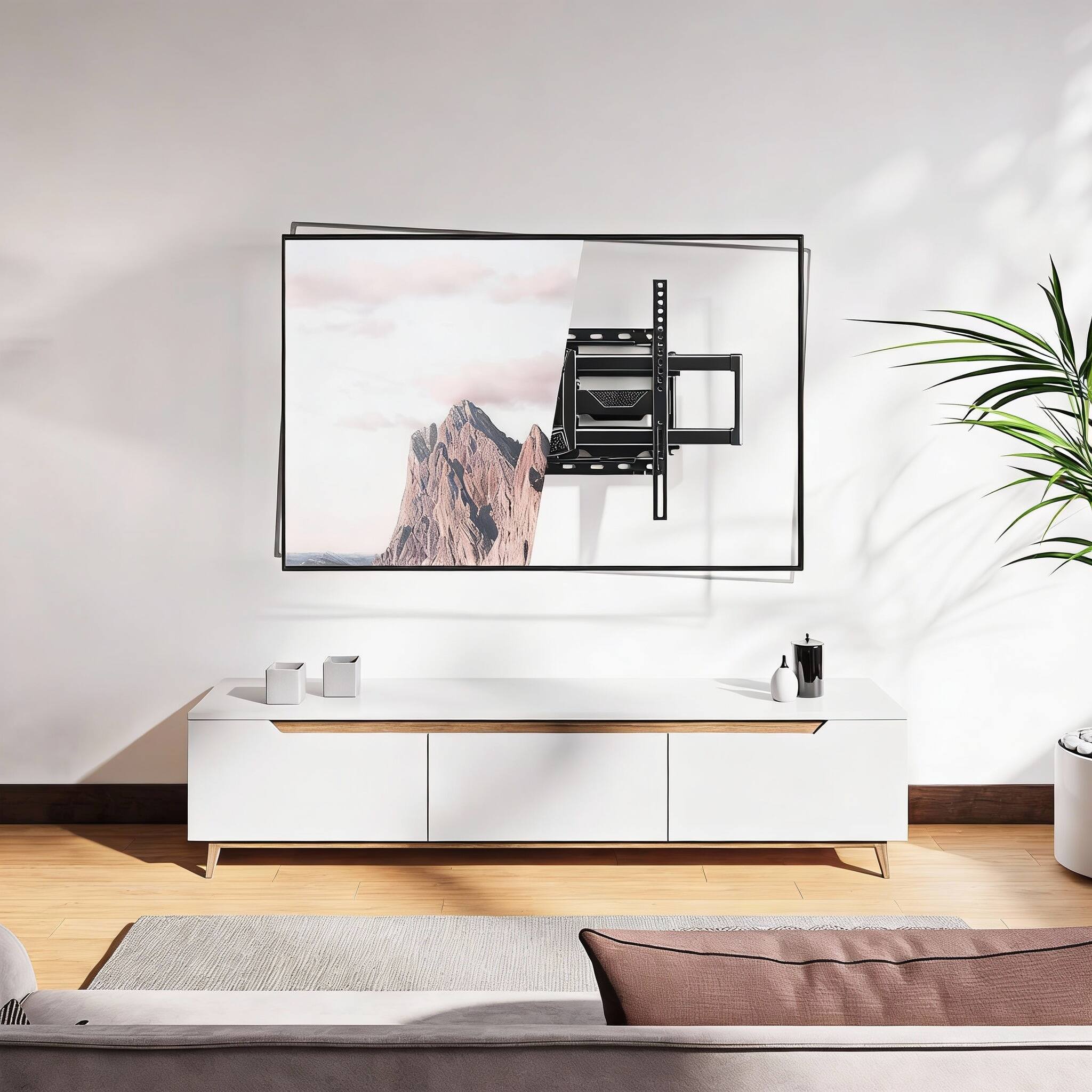 Alt View 3. Frangdom - UL Full-Motion TV Mount 42-84" Swivel Tilt 24" Studs 600x400 100lbs - BLACK Fits 24" Studs.