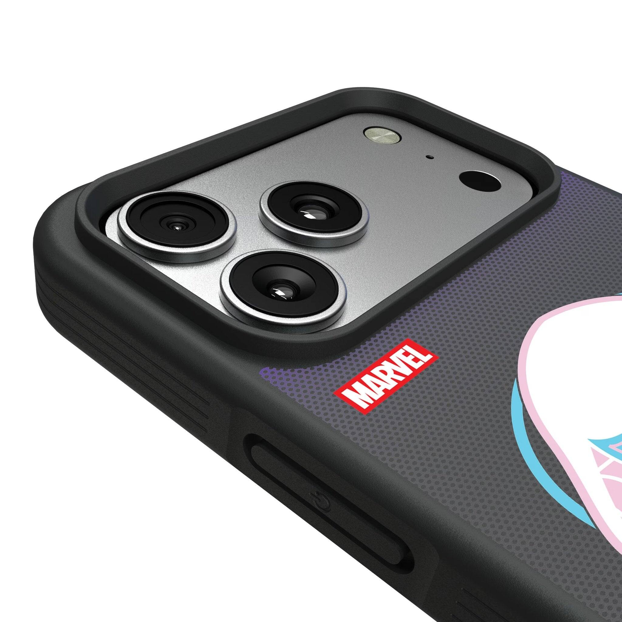 Left. Keyscaper - Marvel Grid Bump Phone Case - Apple iPhone 17 - Spider-Gwen.