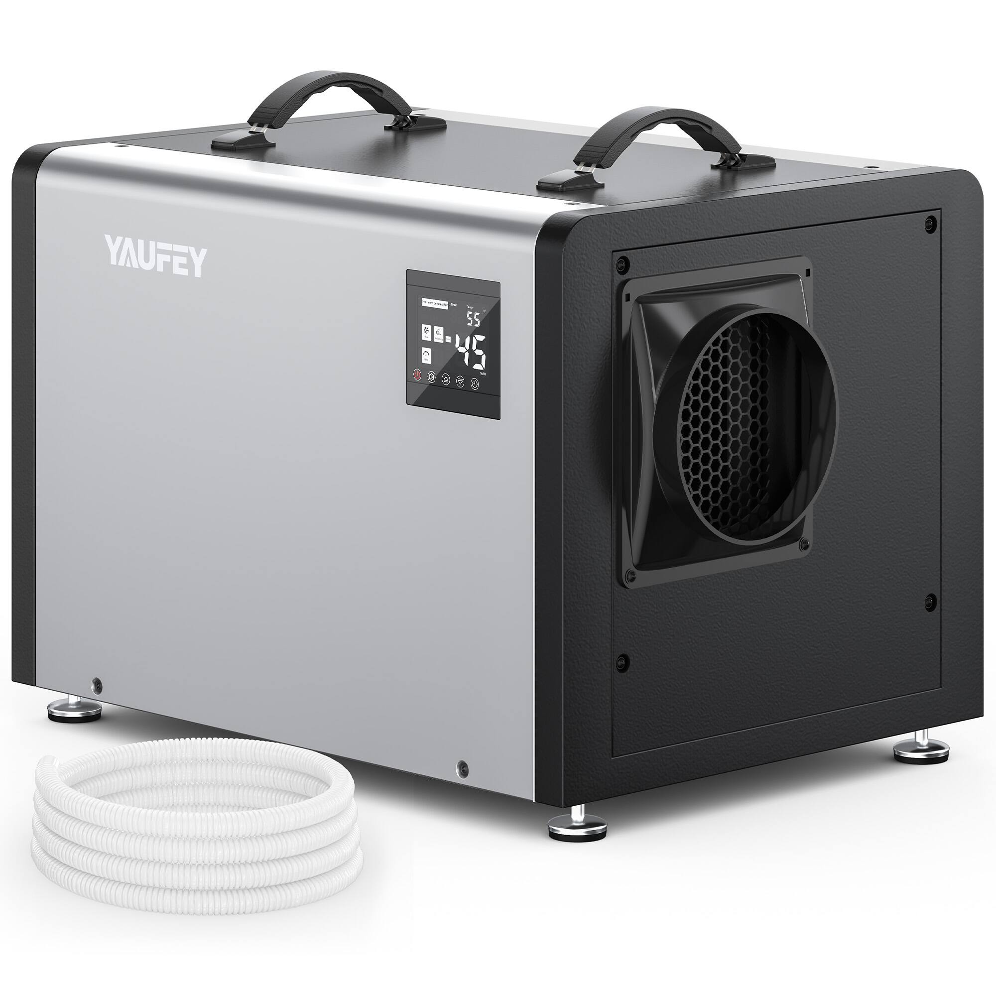 Angle. Yaufey - 125 Pints Commercial Dehumidifier up to 6,500 Sq. Ft. for Crawl space - Iron.