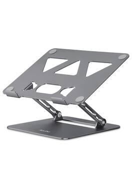 HongFei - Adjustable Laptop Stand for Desk, Portable Laptop Stand Holder, Foldable Aluminum Notebook Stand, 10-15.6 inch - Gray
