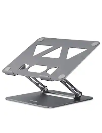 Front. HongFei - Adjustable Laptop Stand for Desk, Portable Laptop Stand Holder, Foldable Aluminum Notebook Stand, 10-15.6 inch - Grey.