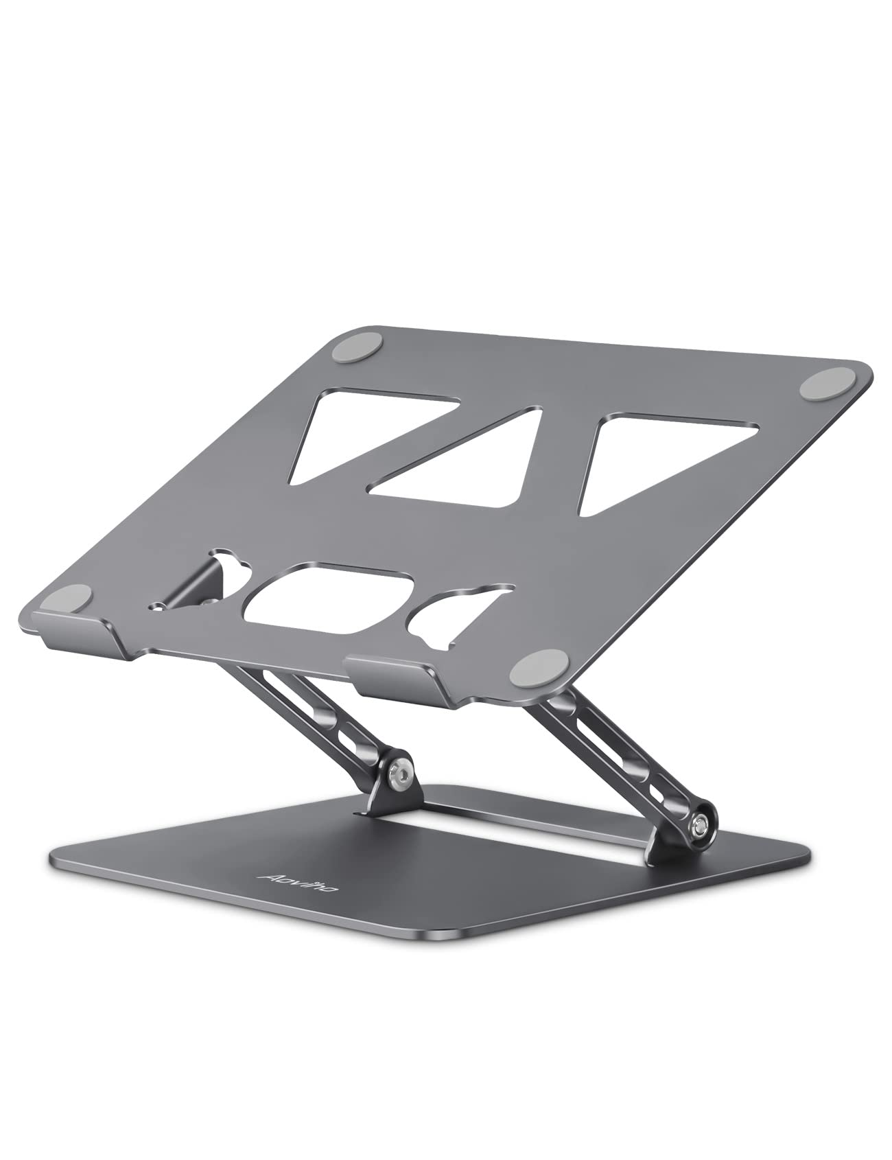 Front. HongFei - Adjustable Laptop Stand for Desk, Portable Laptop Stand Holder, Foldable Aluminum Notebook Stand, 10-15.6 inch - Grey.