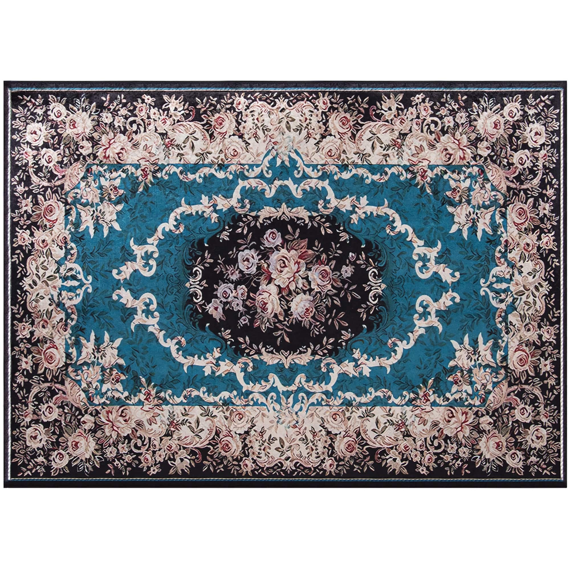 Costway - Area Rug 4'8" x 6'7" Non-Shedding Anti-slip Carpet Vintage Living Room Bedroom - Multicolor