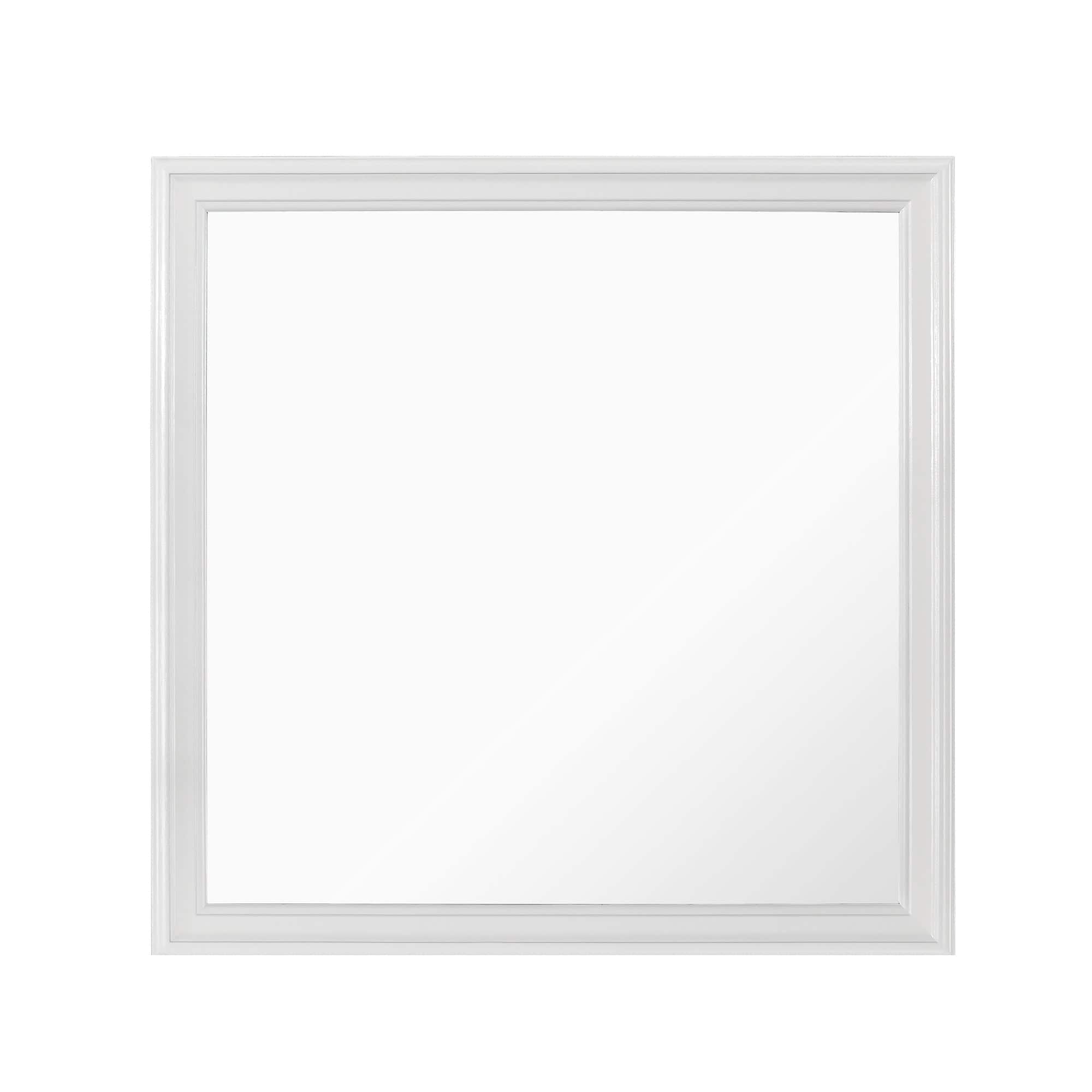 BreeBe - SHAKER Metallic Mirror Contemporary Style Solid Wood MDF 38.19 Inches - White